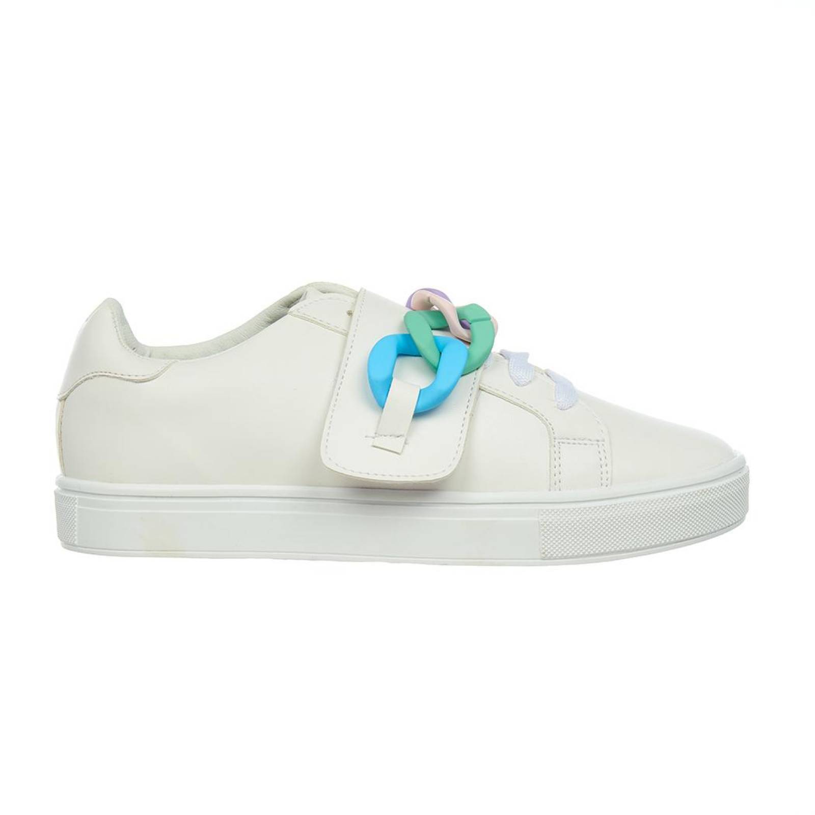 Tenis Con Cadena Colores Velcro Moda Juvenil Mujer Casual 