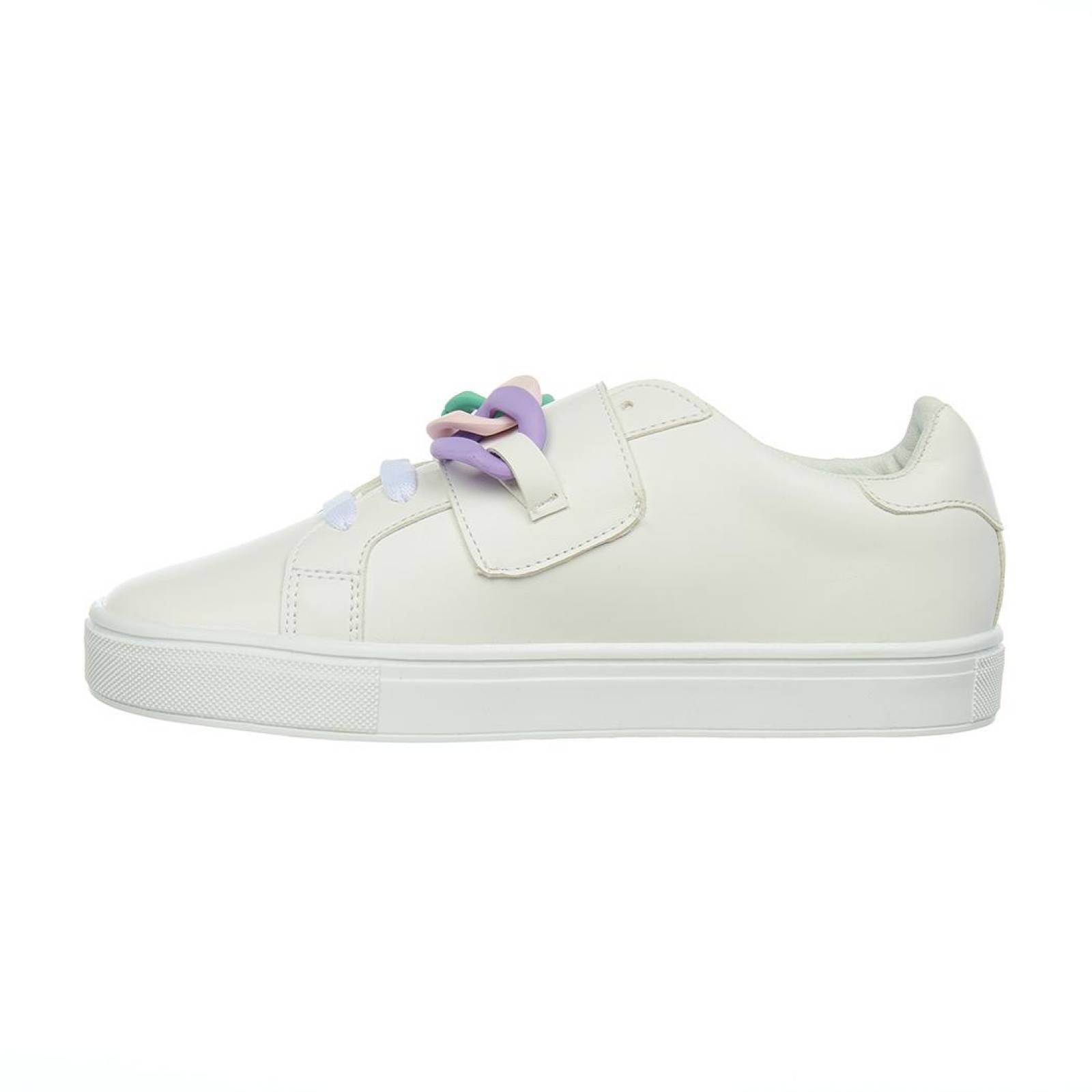 Tenis Con Cadena Colores Velcro Moda Juvenil Mujer Casual 
