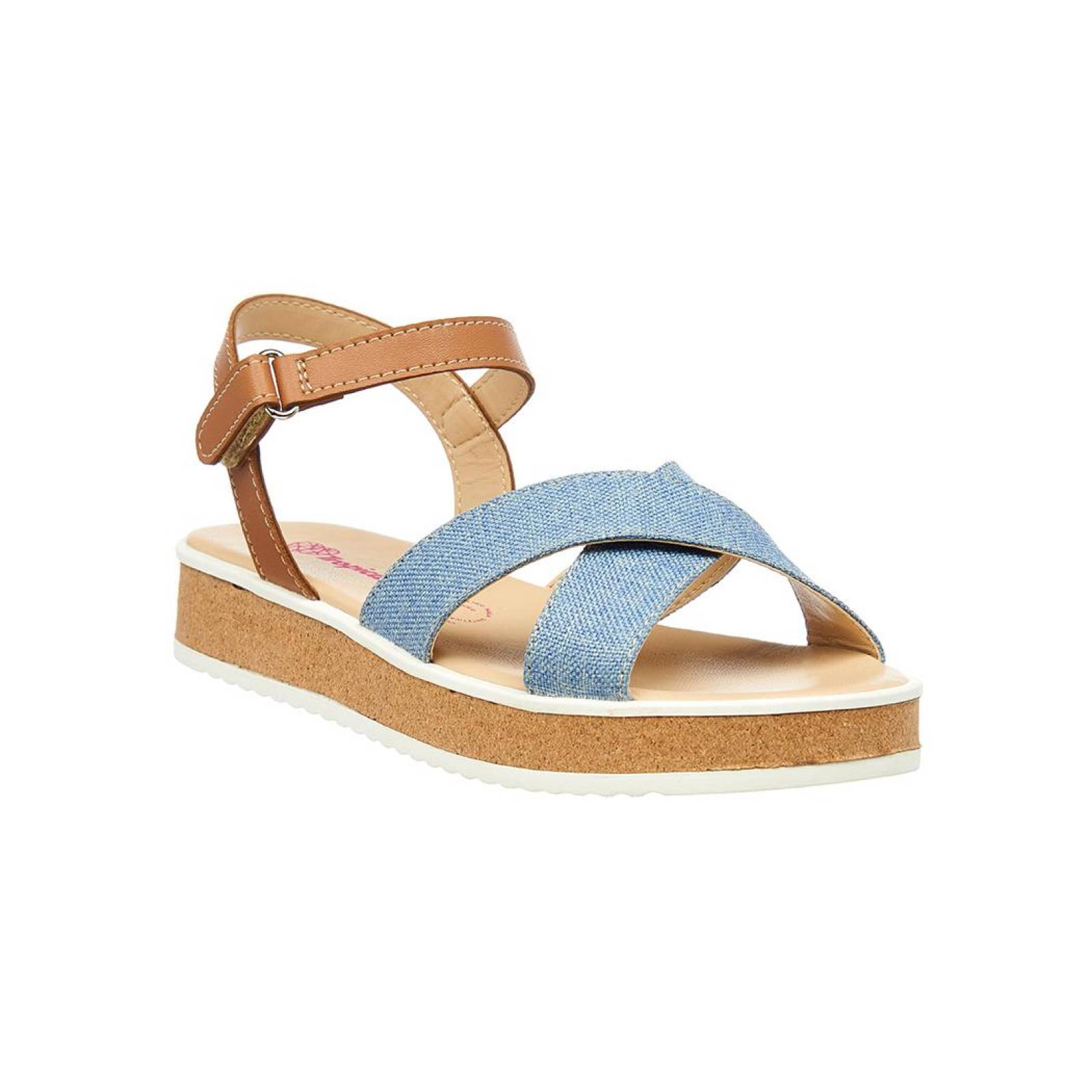 Sandalias Mujer Cruzadas Plataforma Baja Casual Cómoda Cielo 