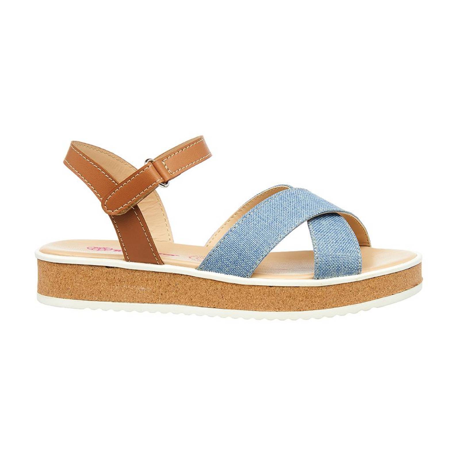 Sandalias Mujer Cruzadas Plataforma Baja Casual Cómoda Cielo 
