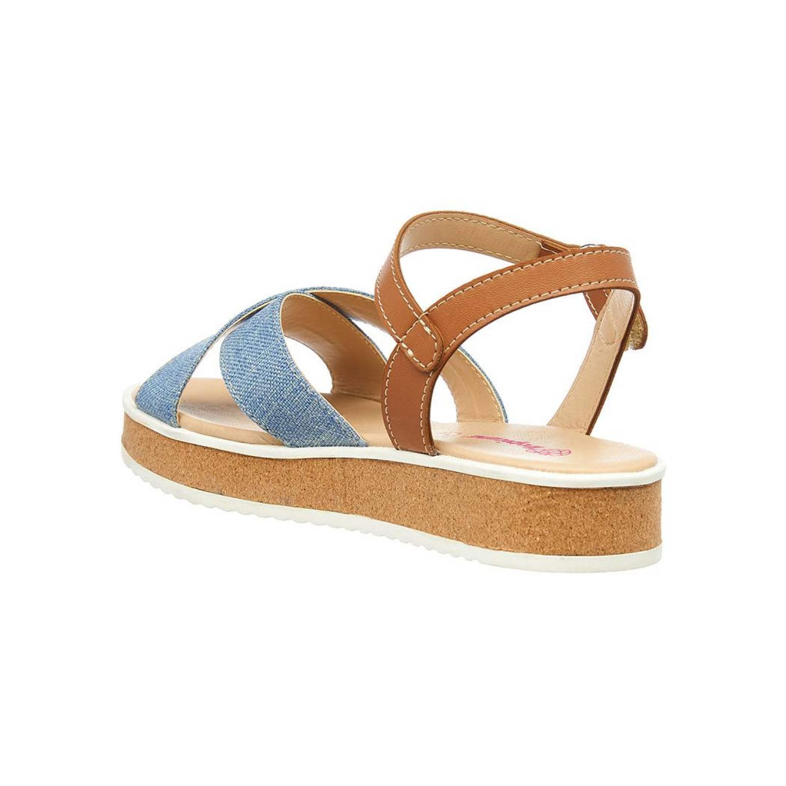 Sandalias Mujer Cruzadas Plataforma Baja Casual Cómoda Cielo 