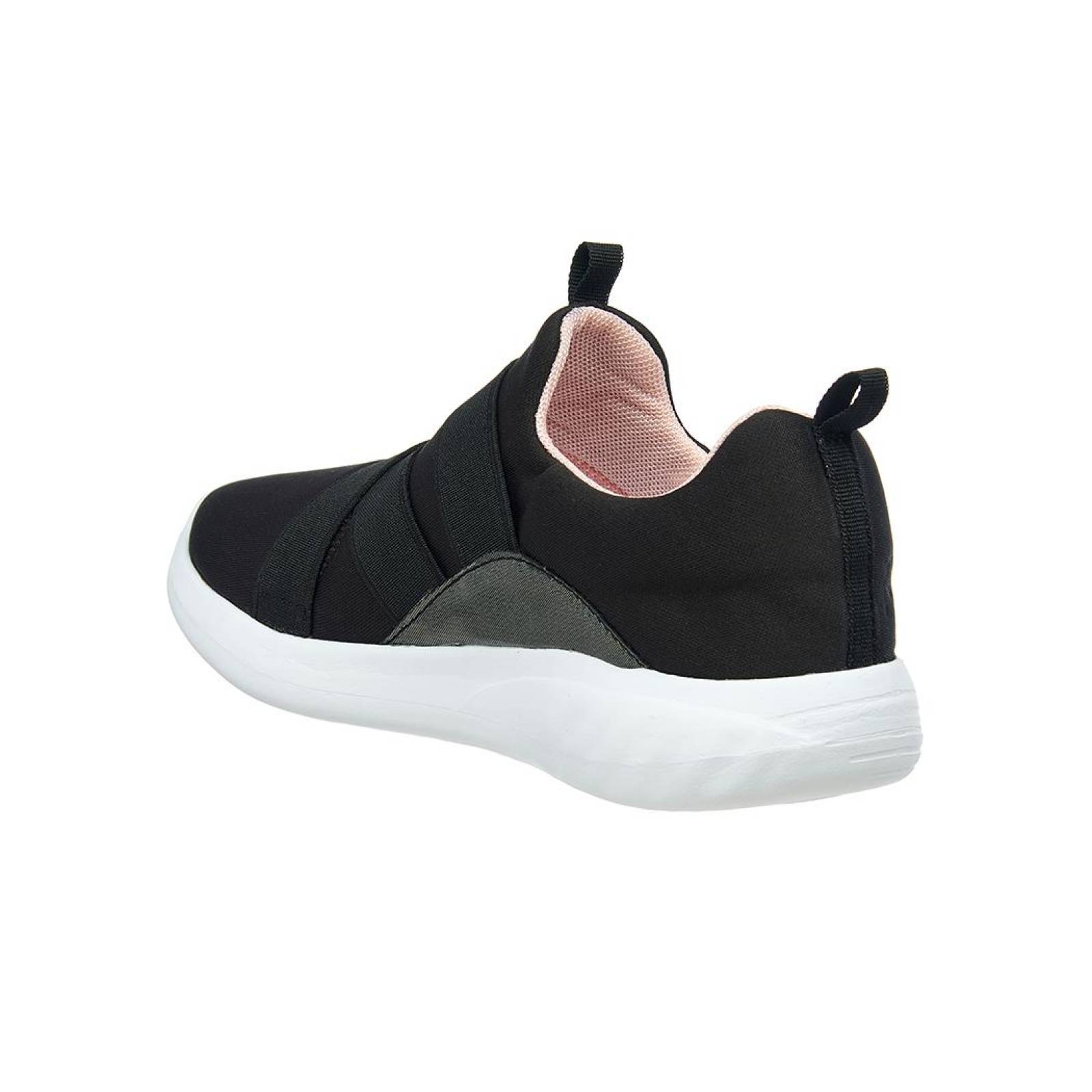 Tenis Mujer Casual Descanso Licra Ajustable Ligero Negro Confort 