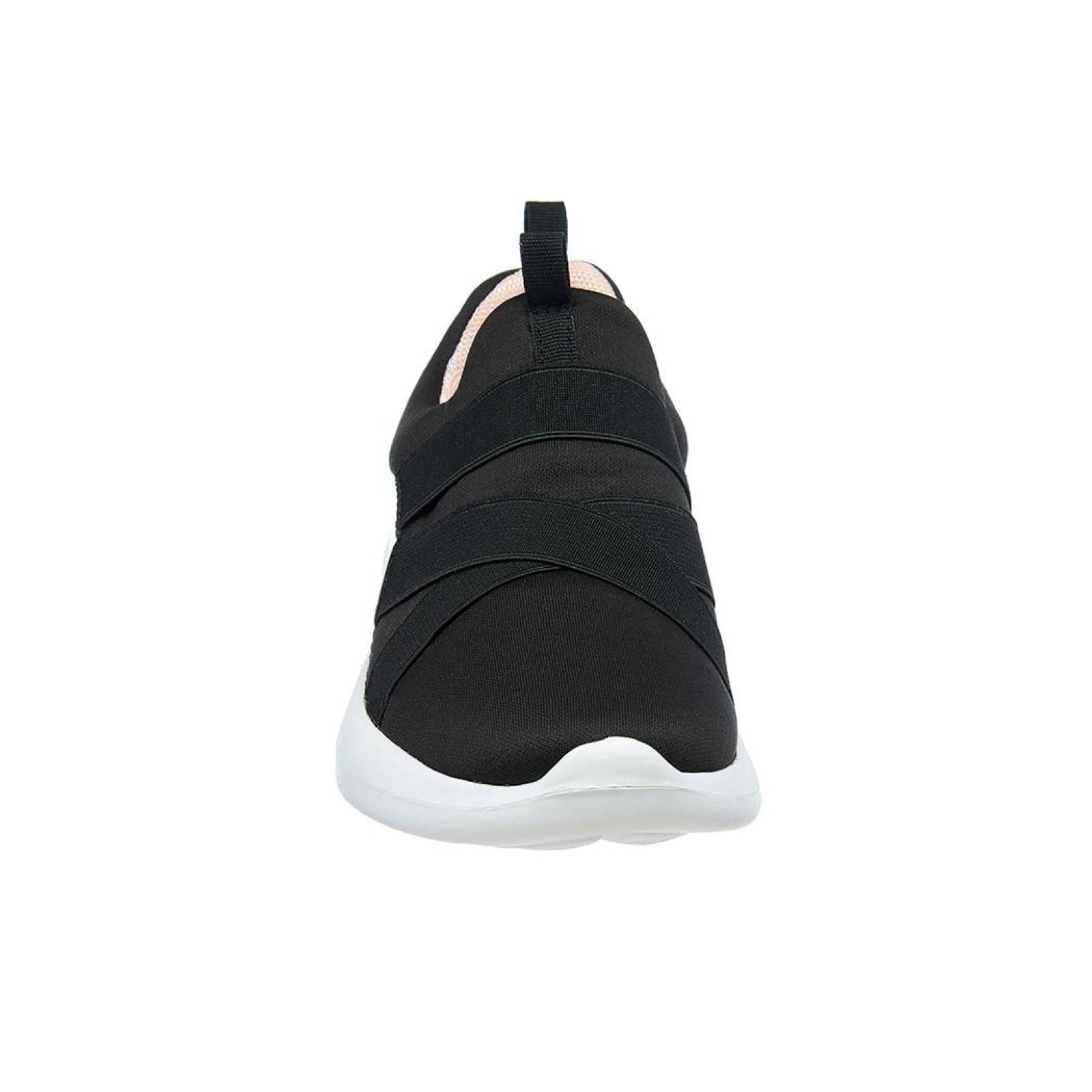 Tenis Mujer Casual Descanso Licra Ajustable Ligero Negro Confort 