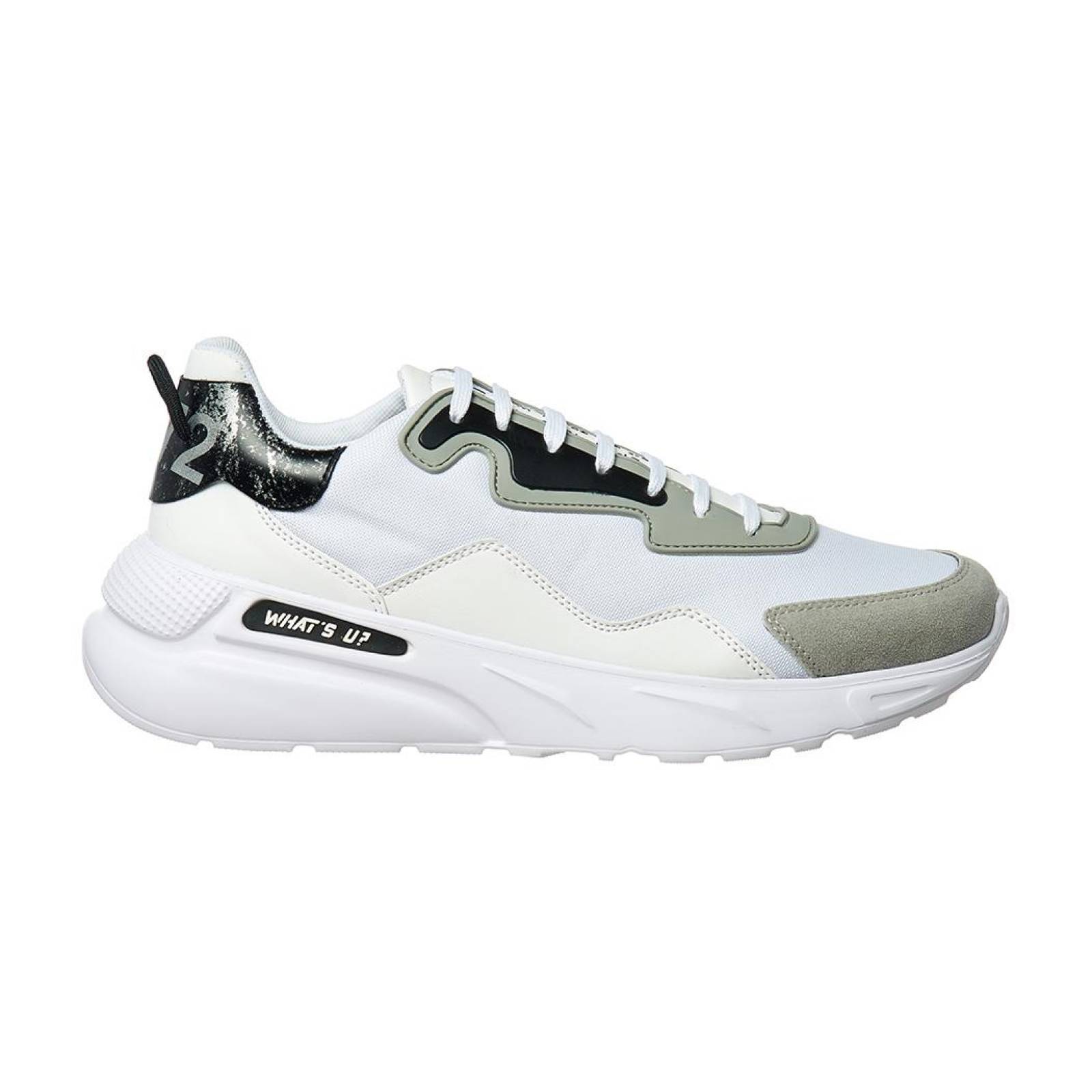 Tenis Hombre Casuales Modernos Básicos Tipo Piel Blanco 