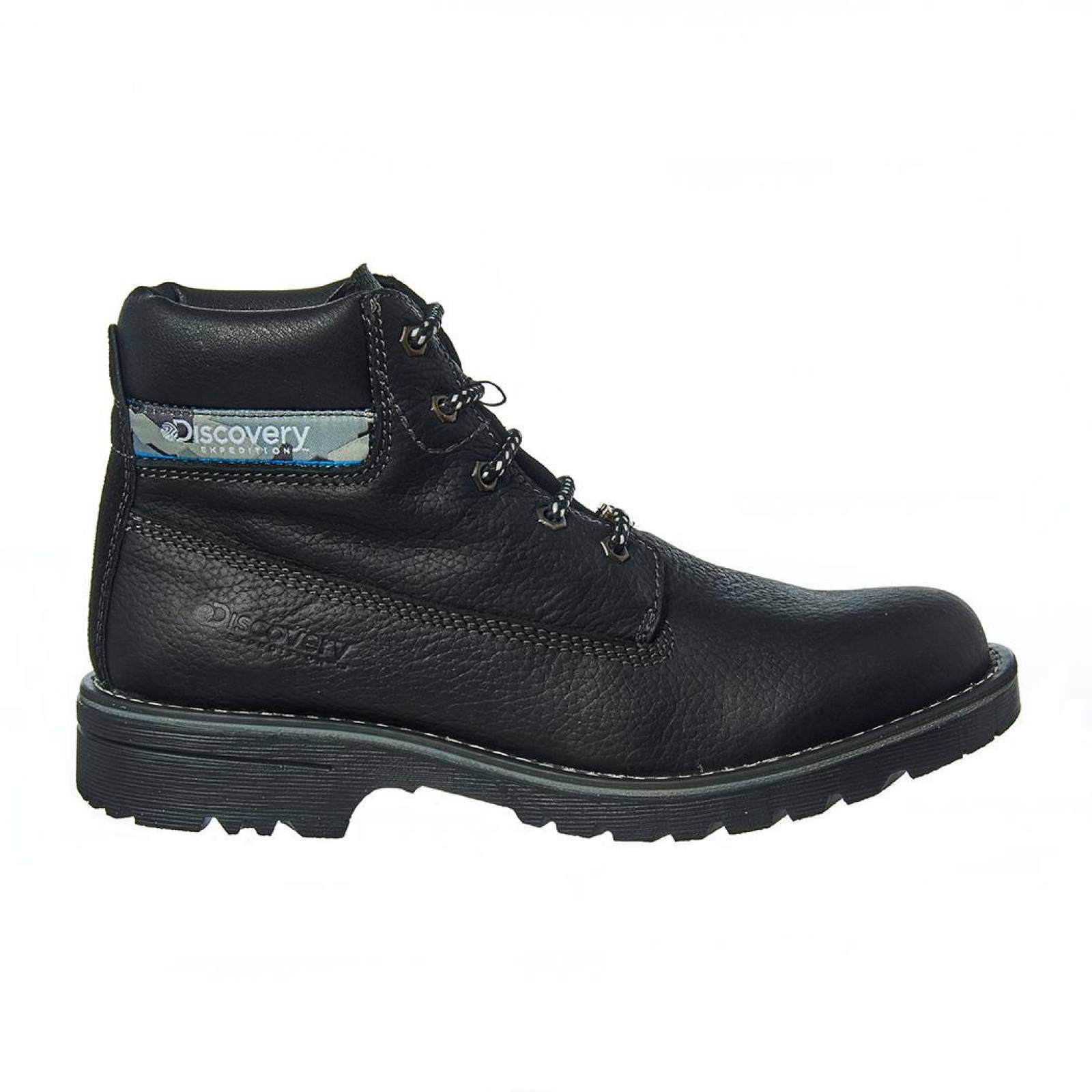 Botas Para Hombre Casual Básico Discovery Piel Negro Cómoda 