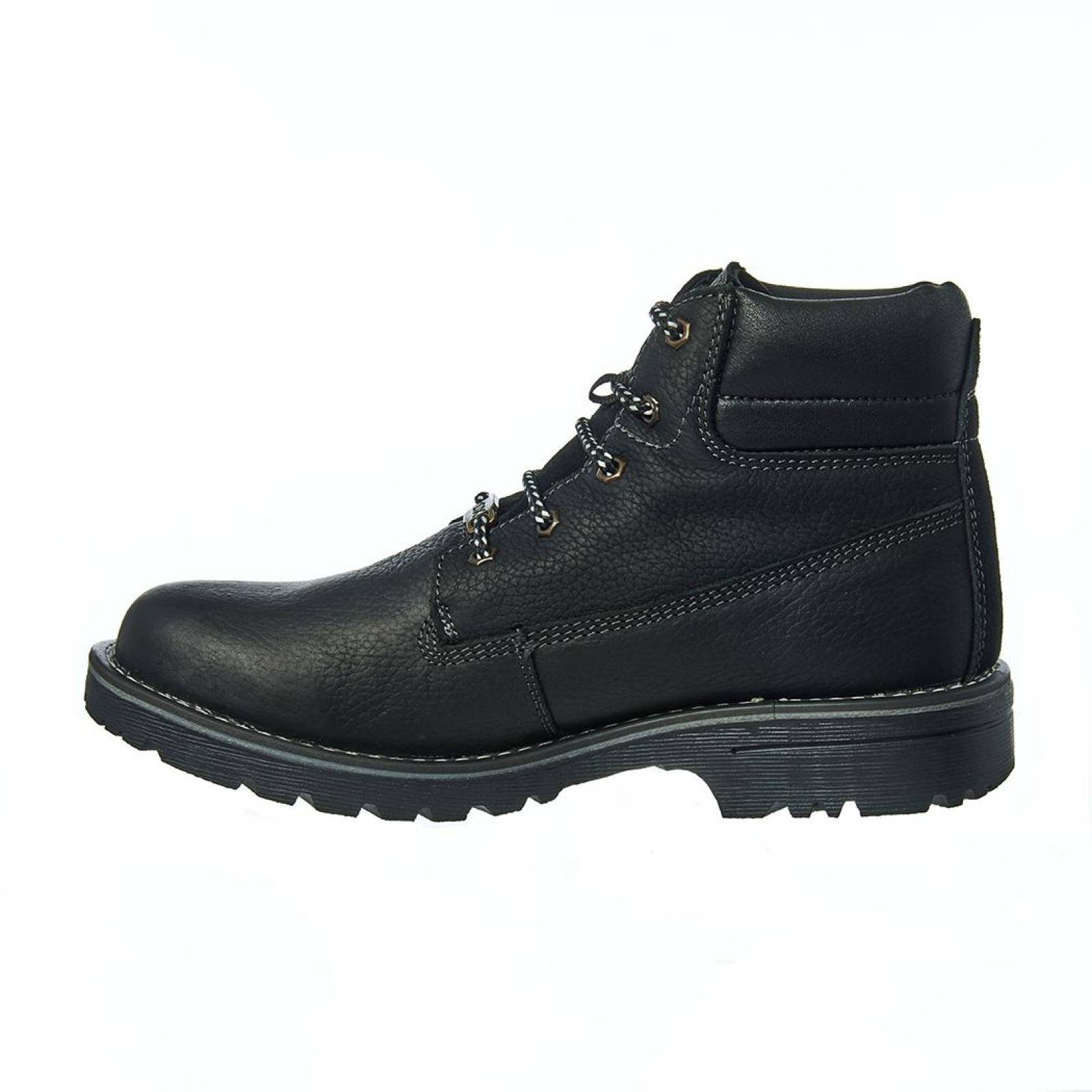 Botas Para Hombre Casual Básico Discovery Piel Negro Cómoda 