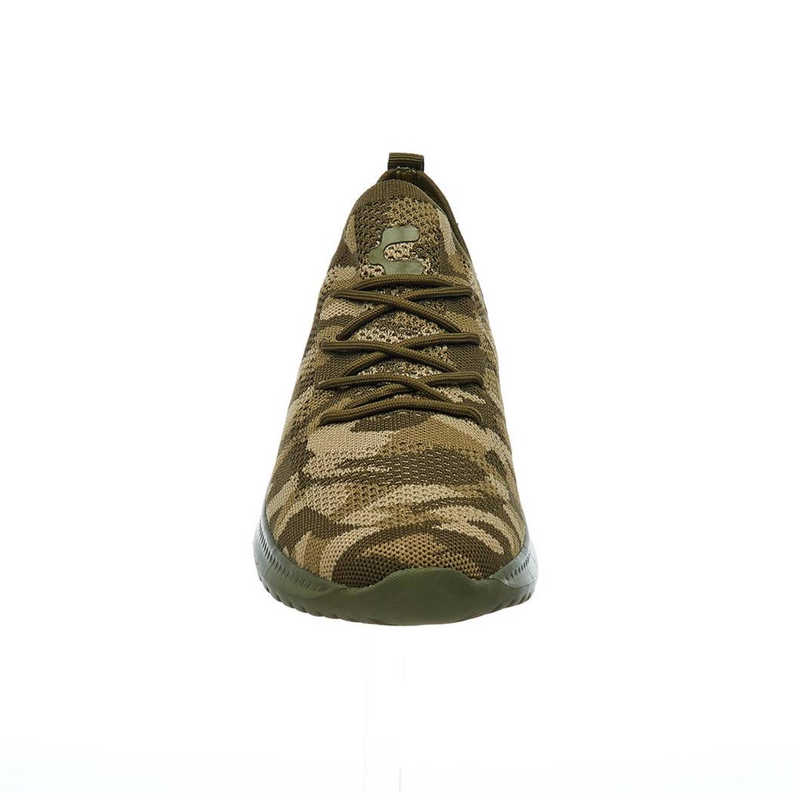 Tenis Charly Hombre Moda Sport Suave Textil Verde Camuflaje 