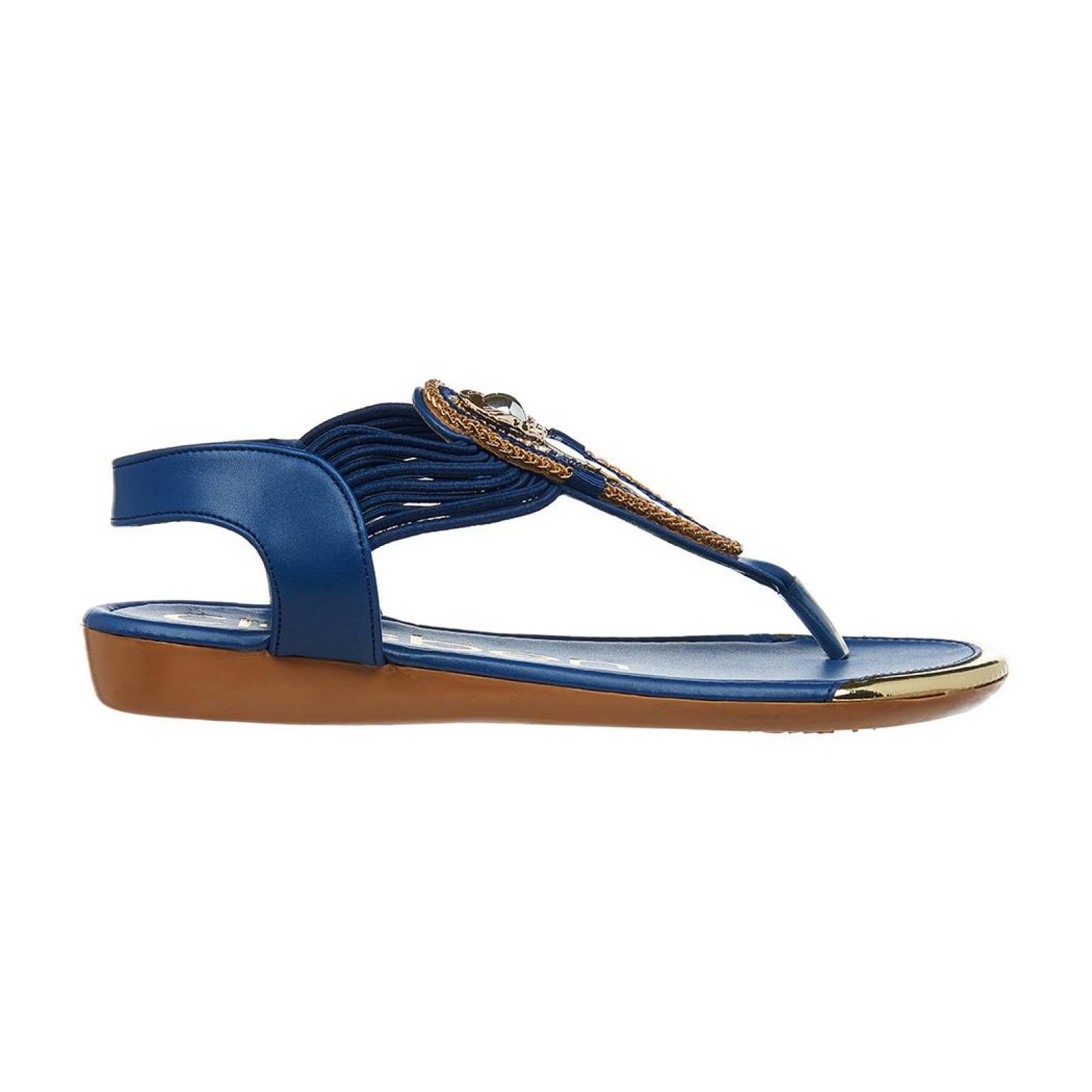 Sandalia Con Pedrería Para Mujer Casual Moda Verano Marino 