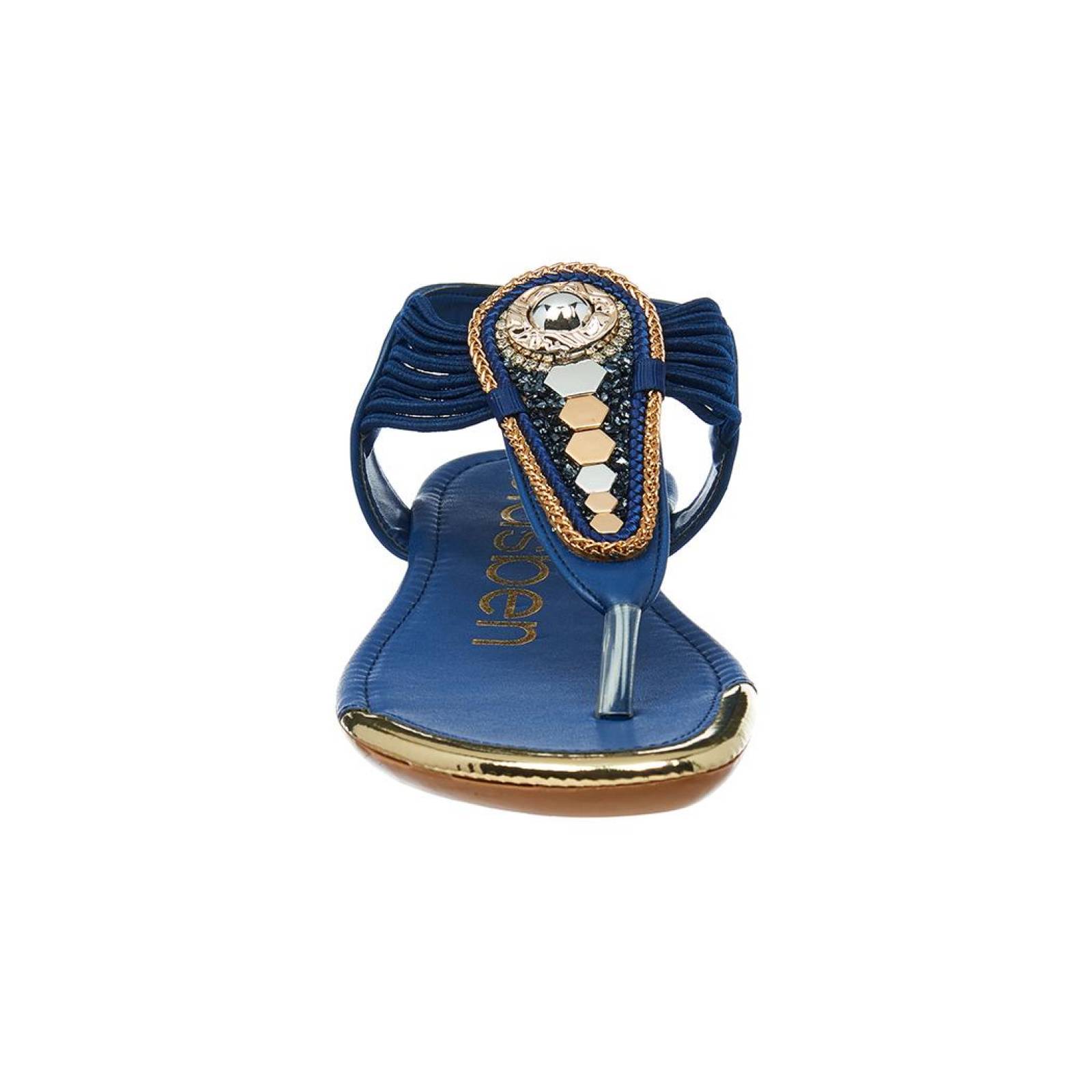 Sandalia Con Pedrería Para Mujer Casual Moda Verano Marino 
