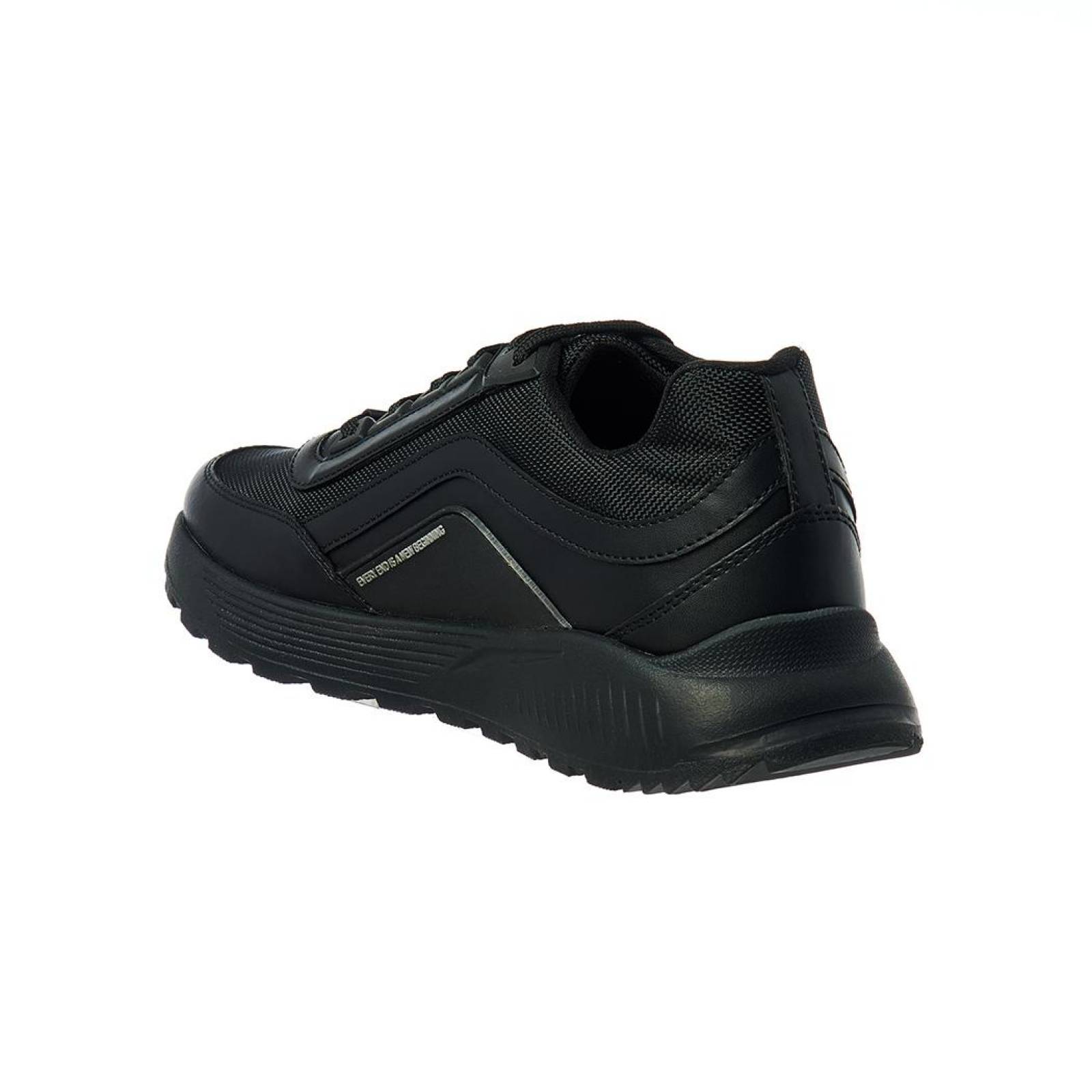Tenis Para Hombre Negros Casuales Sport Tipo Piel Negro 