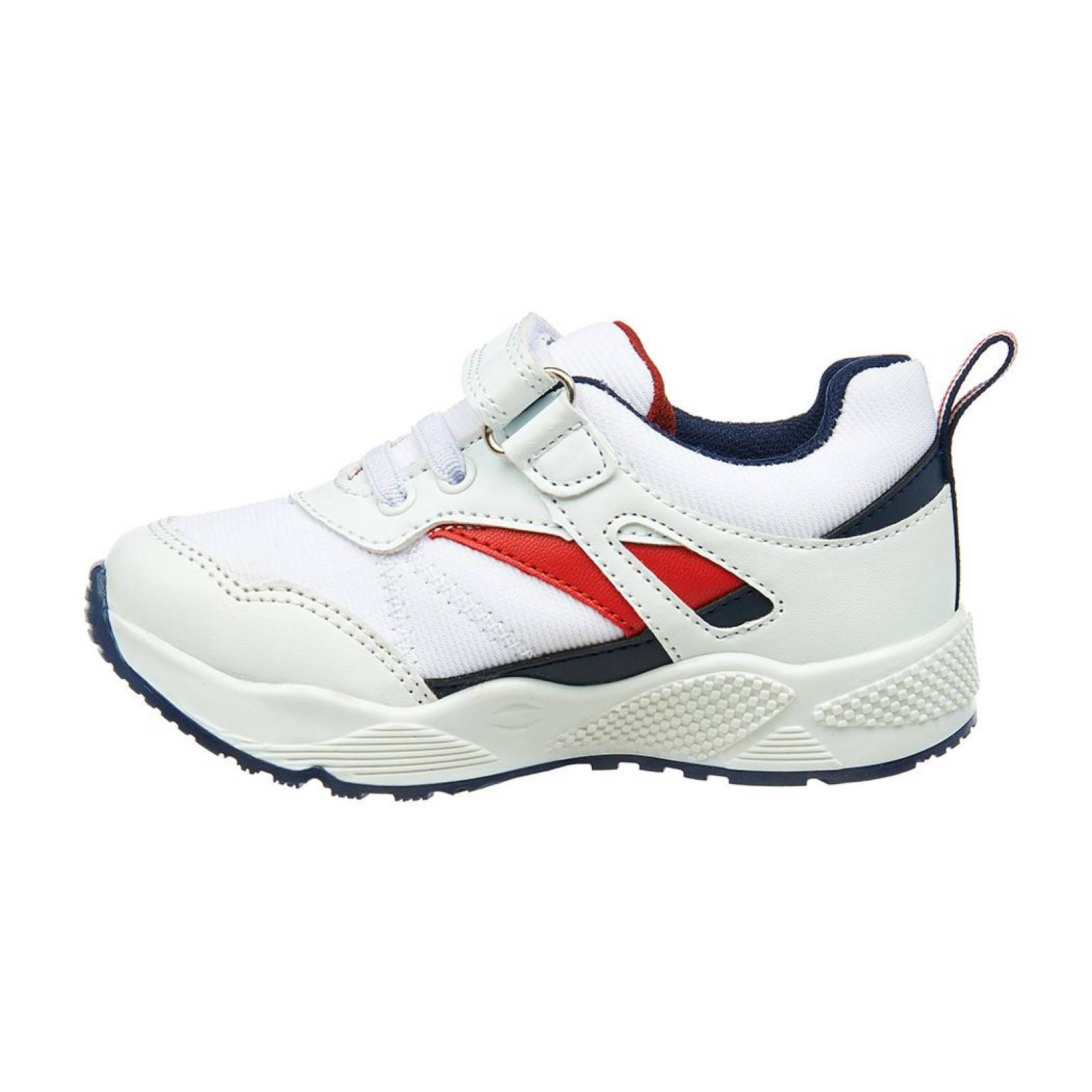 Tenis Niño Infantil Kids Cómodo Moda Casual Tipo Piel Blanco 