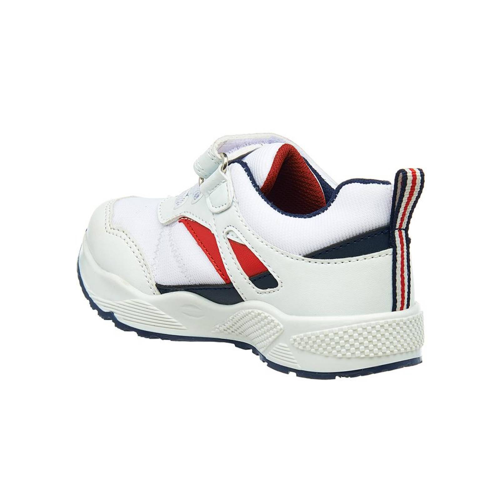 Tenis Niño Infantil Kids Cómodo Moda Casual Tipo Piel Blanco 