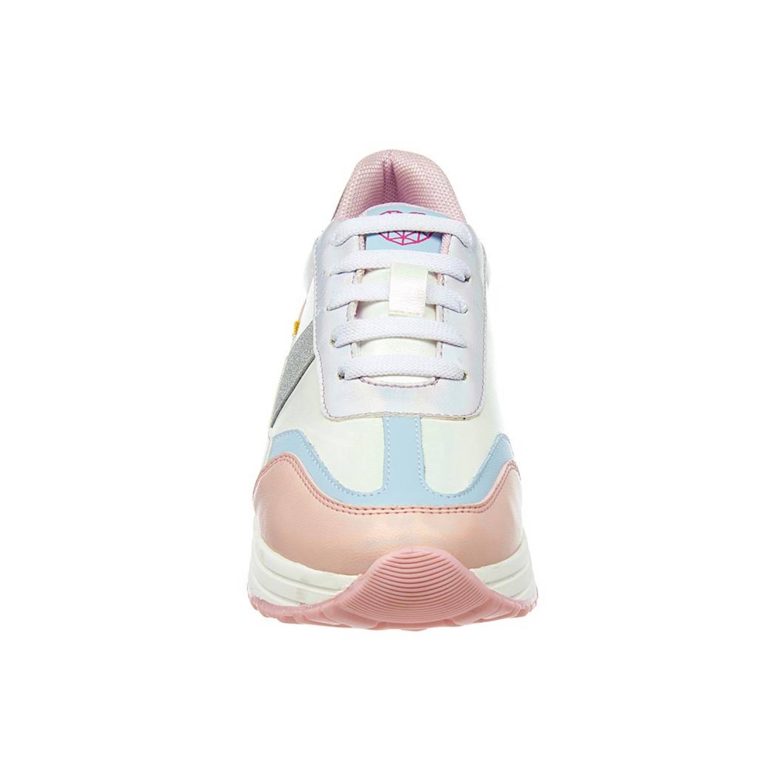 Tenis Con Plataforma Para Niñas Tipo Piel Blanco Urbanos 