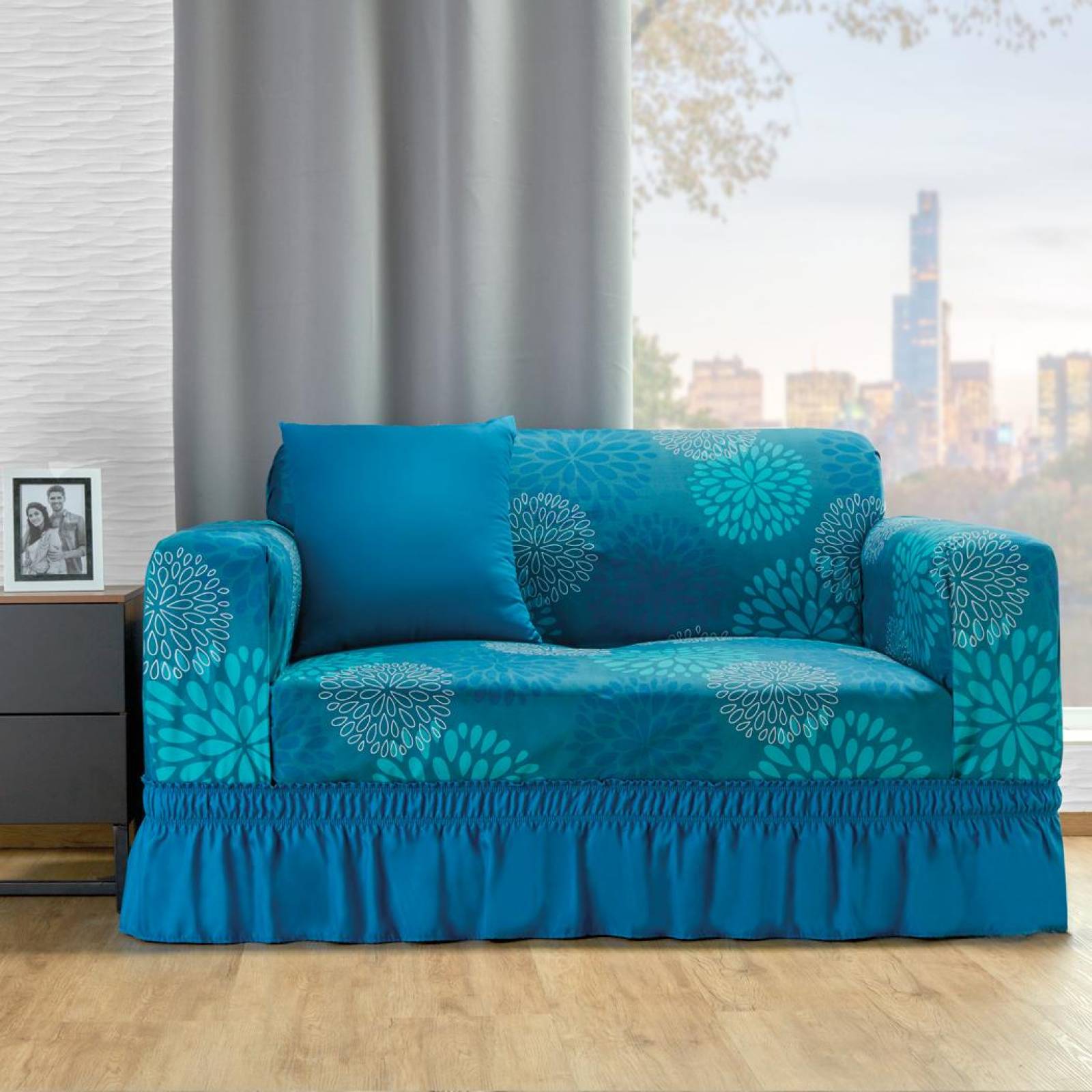 Cubre Salas Una Plaza Elefantito Azul Modelo Arezzo 1 pieza 