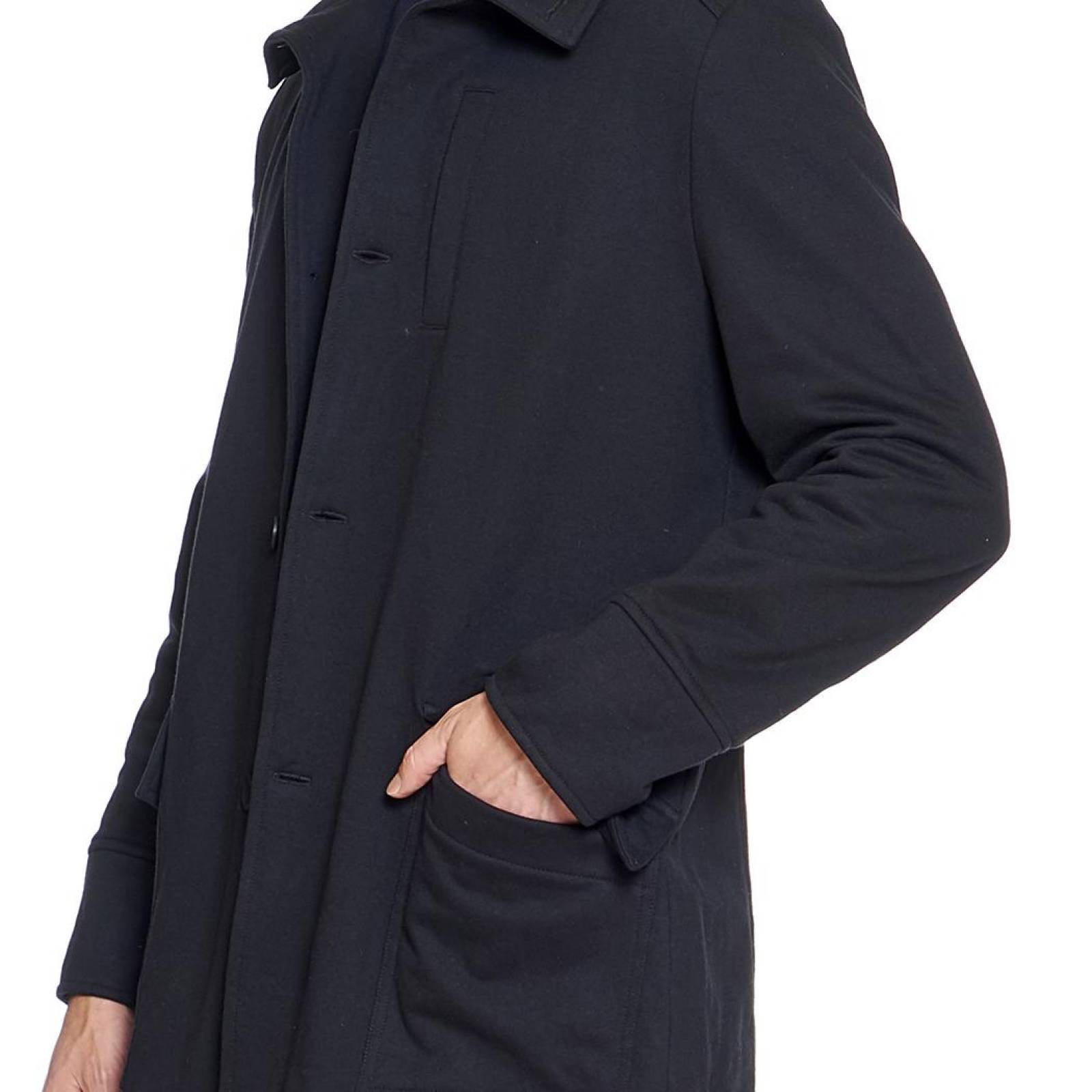 Abrigo En Felpa Estilo Militar Unisex Color Negro Básico Casual Cómodo 360077 