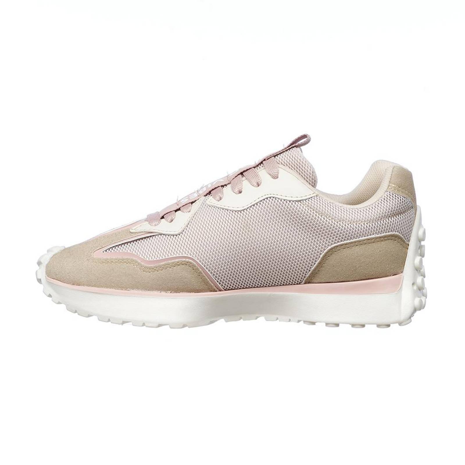 Tenis Sneaker Mujer Moda Urbana Casual Tipo Gamuza Beige Suave Cómodo 052D2S
