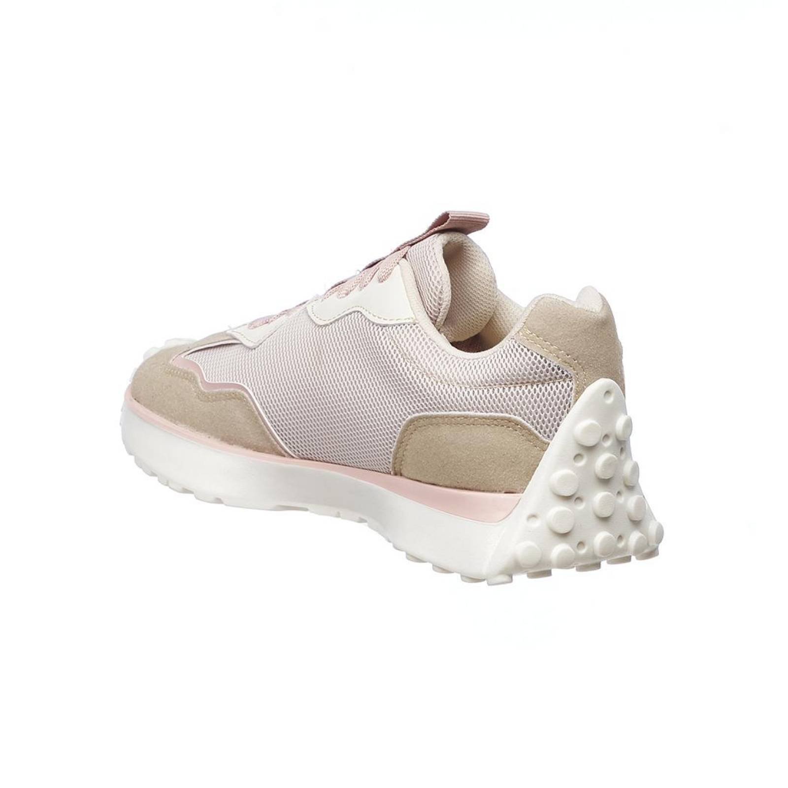 Tenis Sneaker Mujer Moda Urbana Casual Tipo Gamuza Beige Suave Cómodo 052D2S