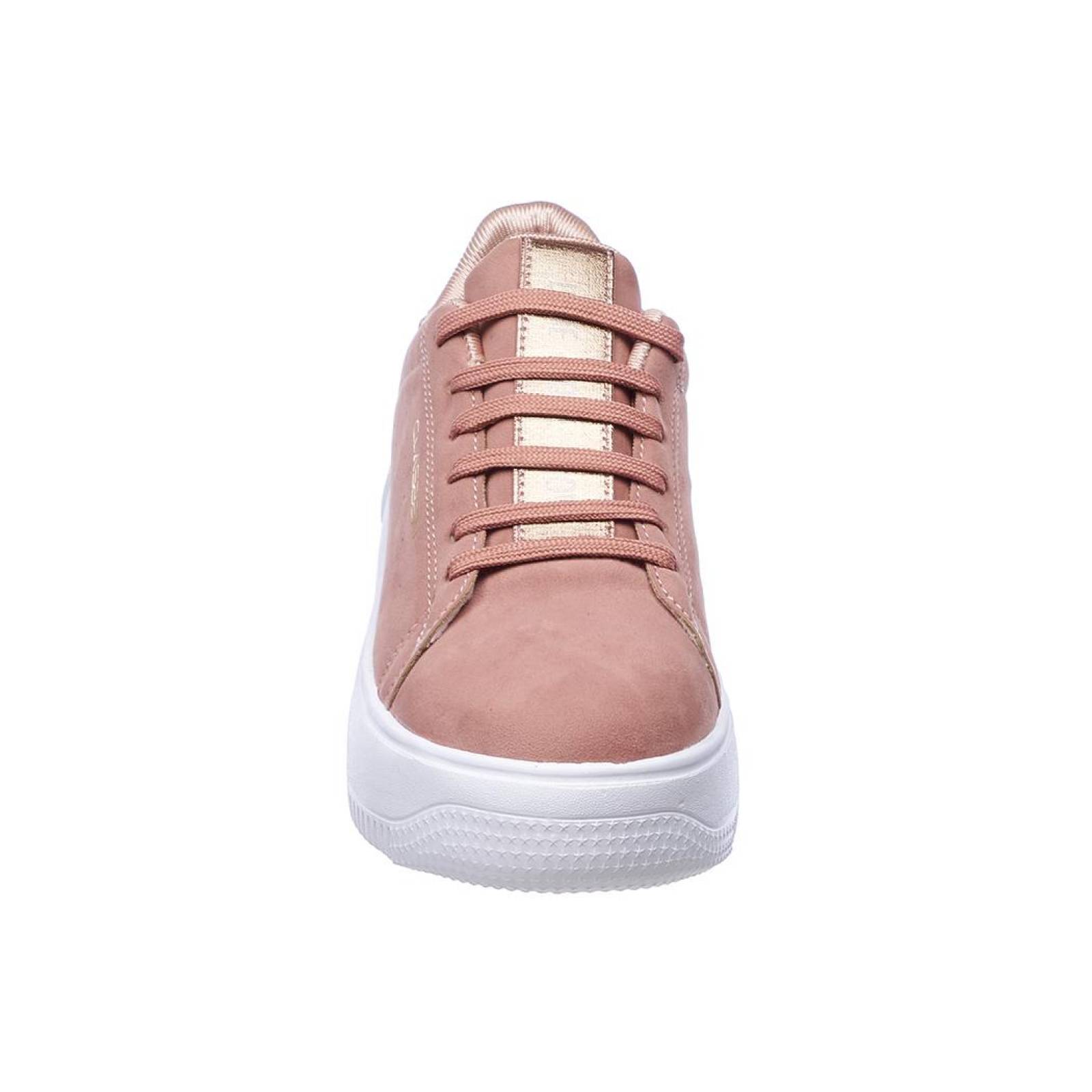 Tenis Casual Mujer Suela Plataforma Cómodo Suave Moda Urbana Fashion Tipo Gamuza Rosa Mauve 024D4F
