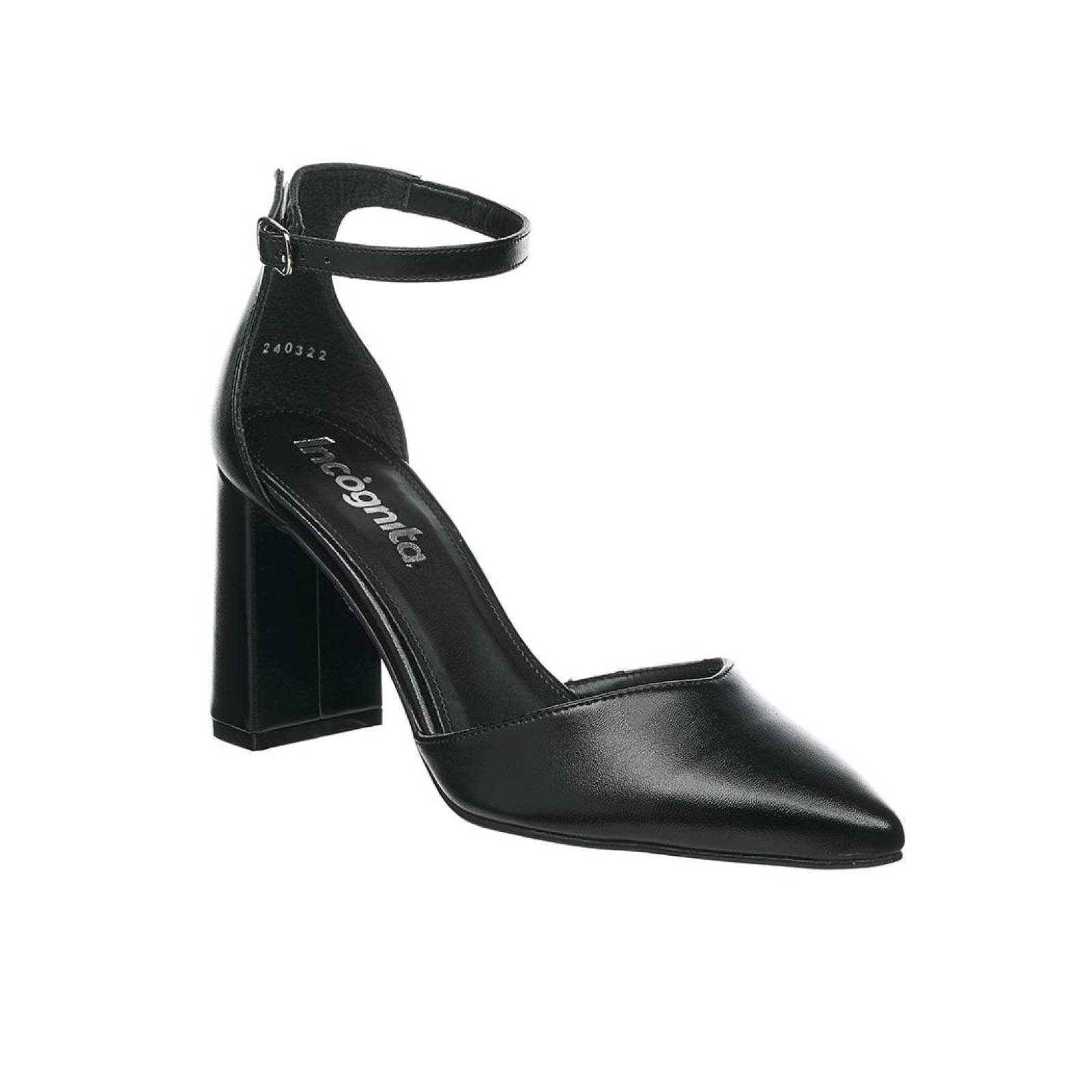 Zapatillas Para Mujer Juvenil Casual Formal Tacón Ancho Tipo Piel Color Negro Cómodas 