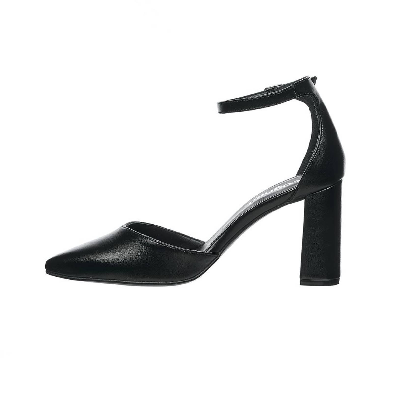 Zapatillas Para Mujer Juvenil Casual Formal Tacón Ancho Tipo Piel Color Negro Cómodas 