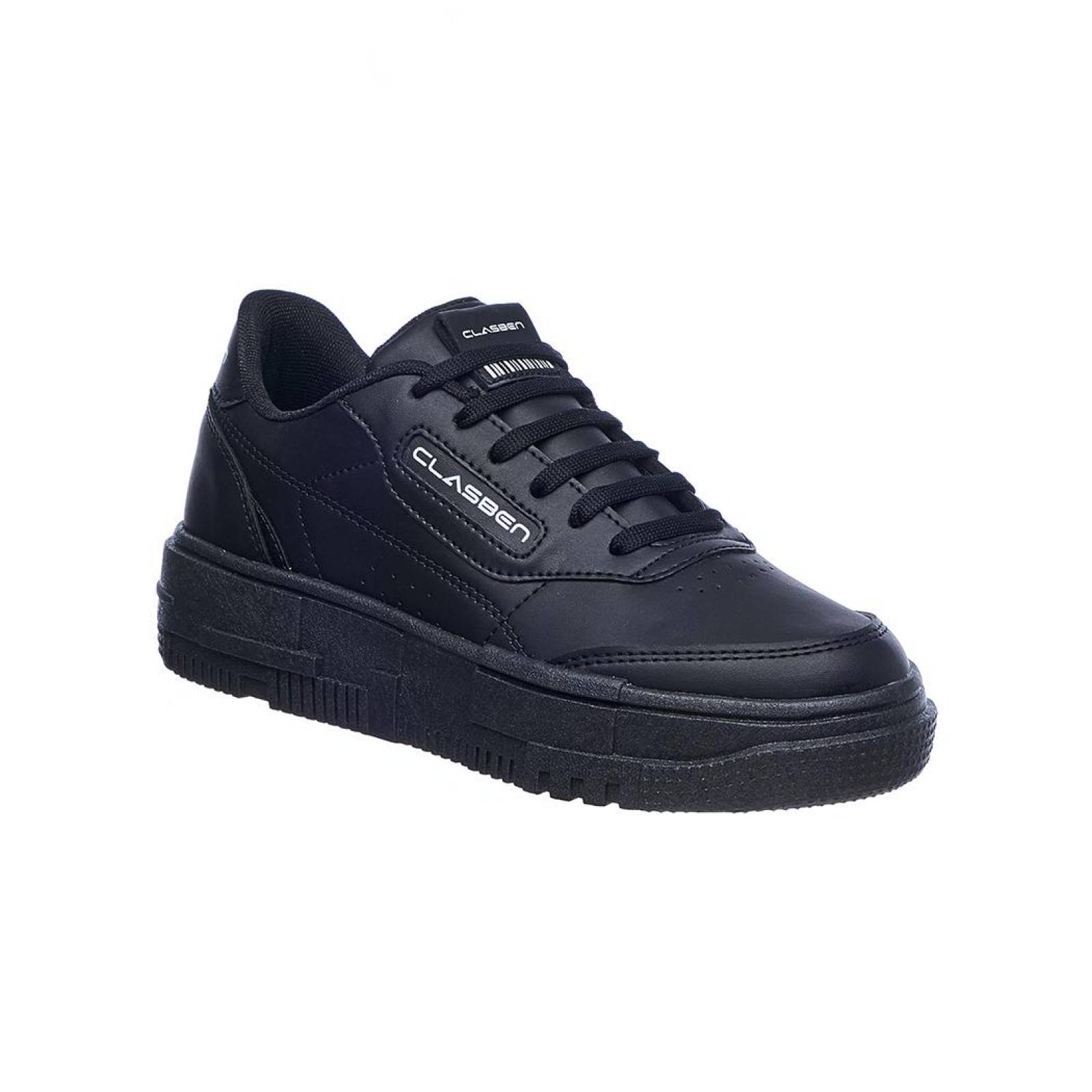 Tenis Mujer Moda Casual Urbana Fashion Tipo Piel Negro Suela Plataforma Ligera 024D3F