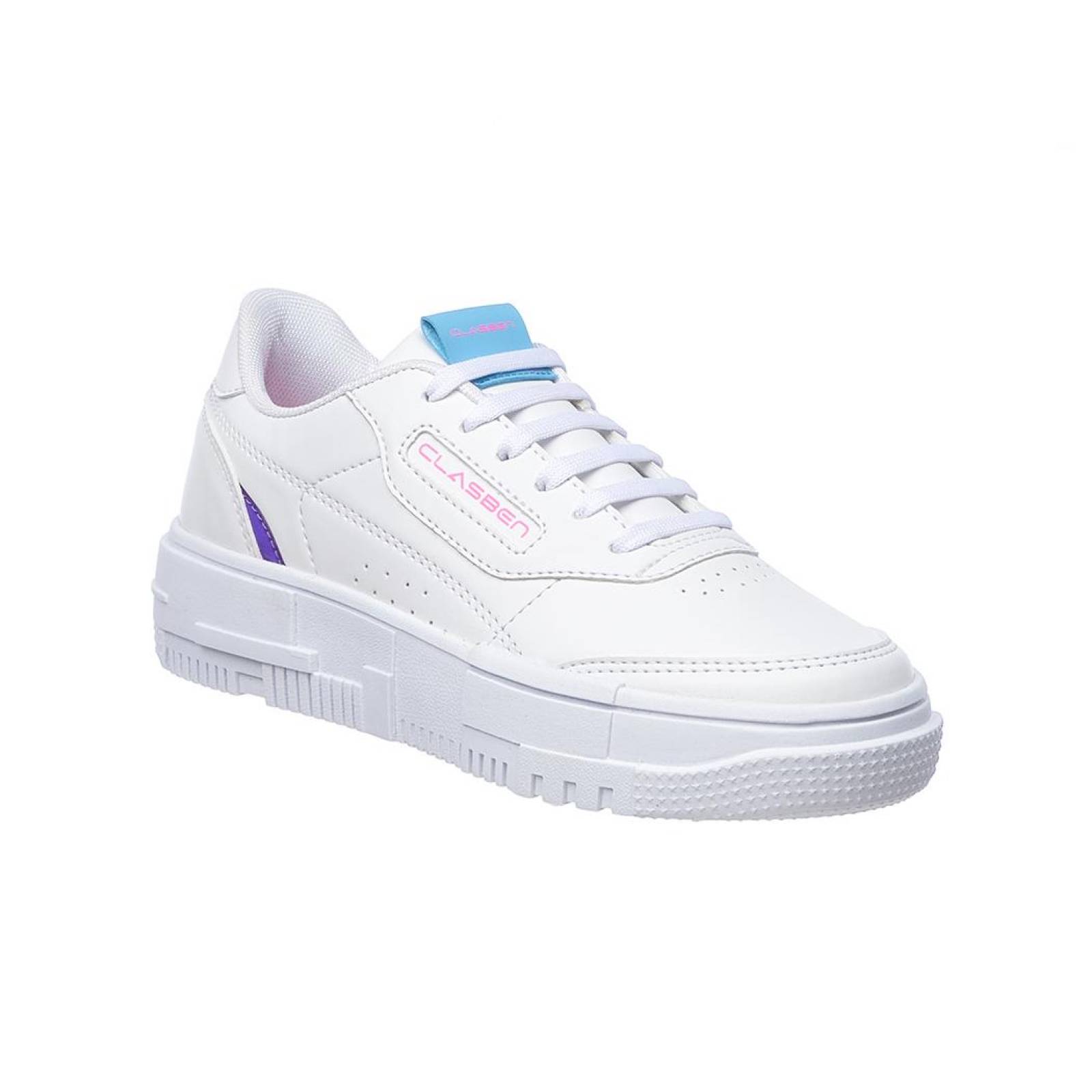 Tenis Mujer Moda Casual Urbana Fashion Tipo Piel Blanco Suela Plataforma Ligera 024D3G 