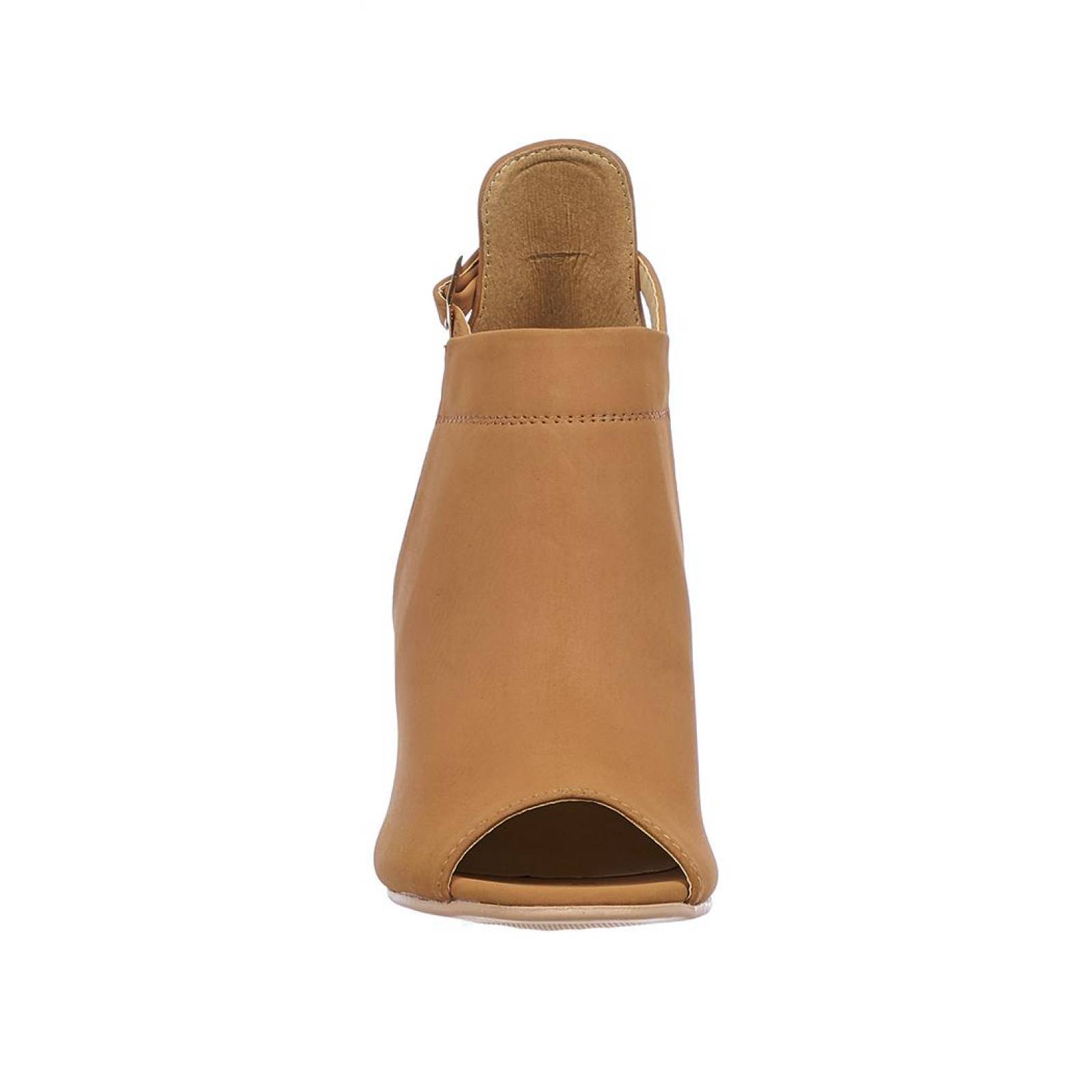 Botín Abierto Con Tacón Casual Formal Para Mujer Tipo Ante Color Camel 088D3Q 