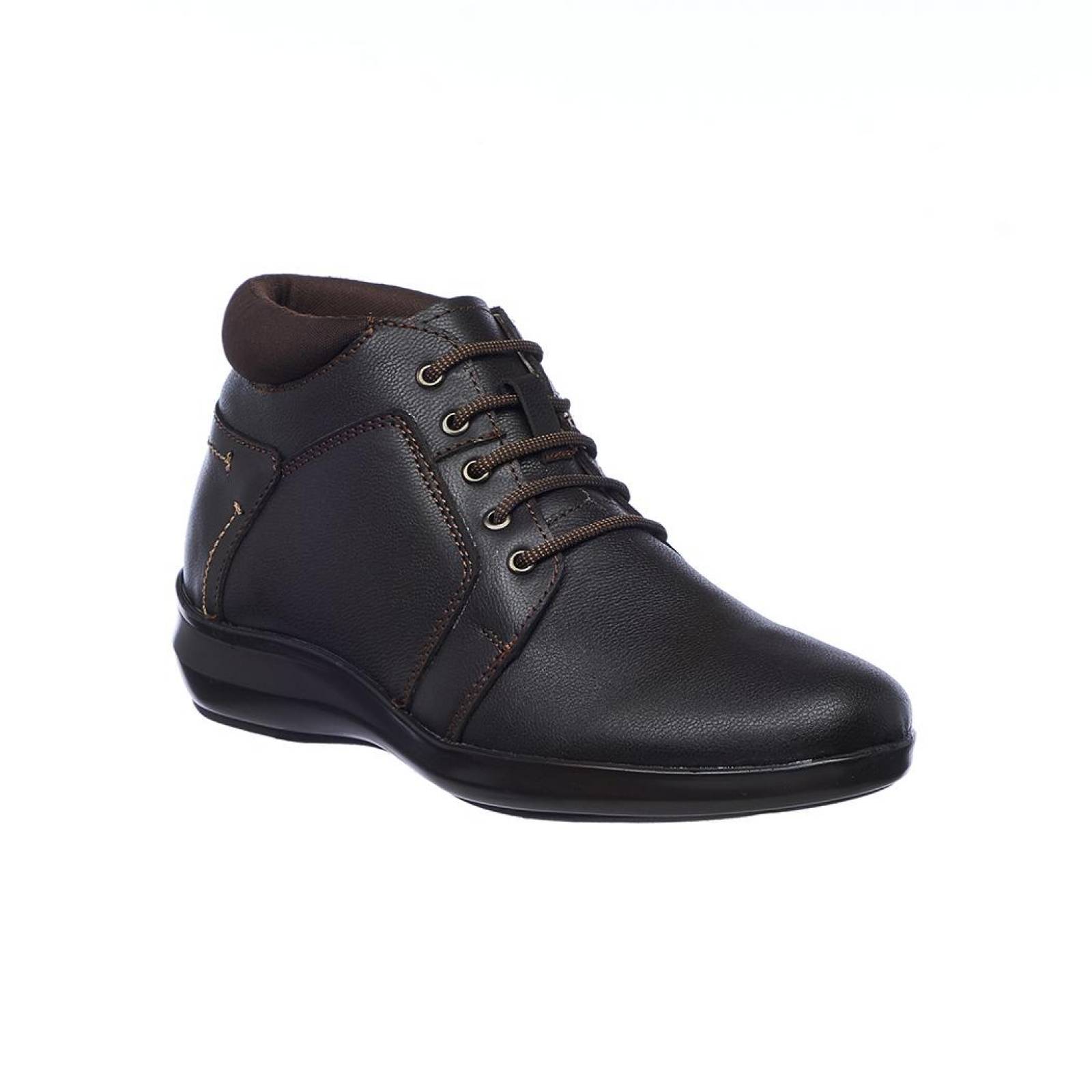 Botín Mujer Moda Casual Urbano Cómodo Piel Café Chocolate Talón Acojinado Suave 055D16 