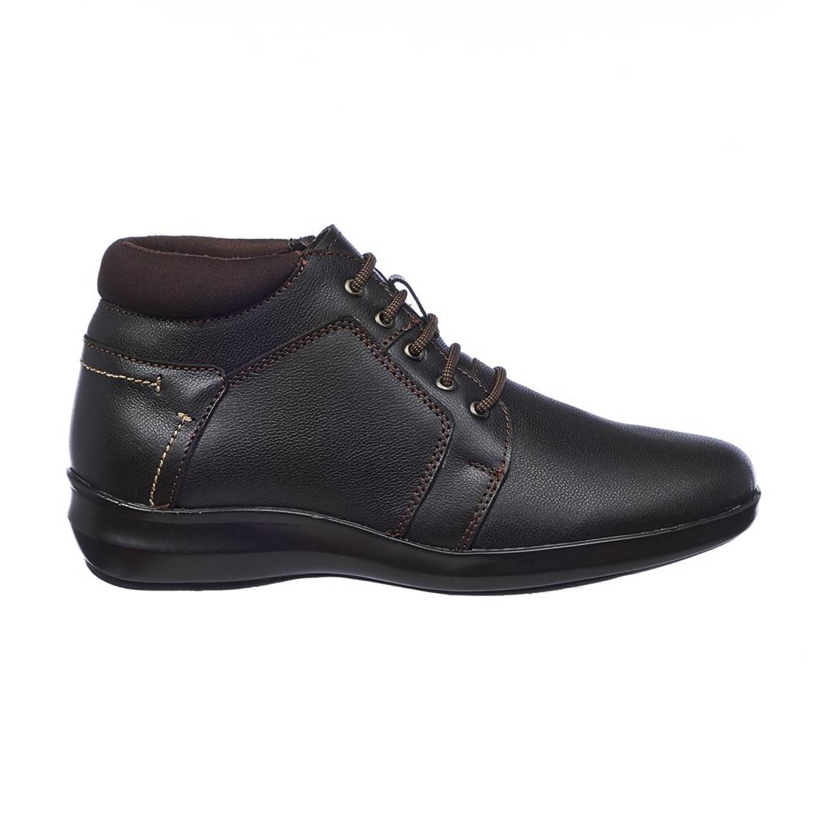 Botín Mujer Moda Casual Urbano Cómodo Piel Café Chocolate Talón Acojinado Suave 055D16 