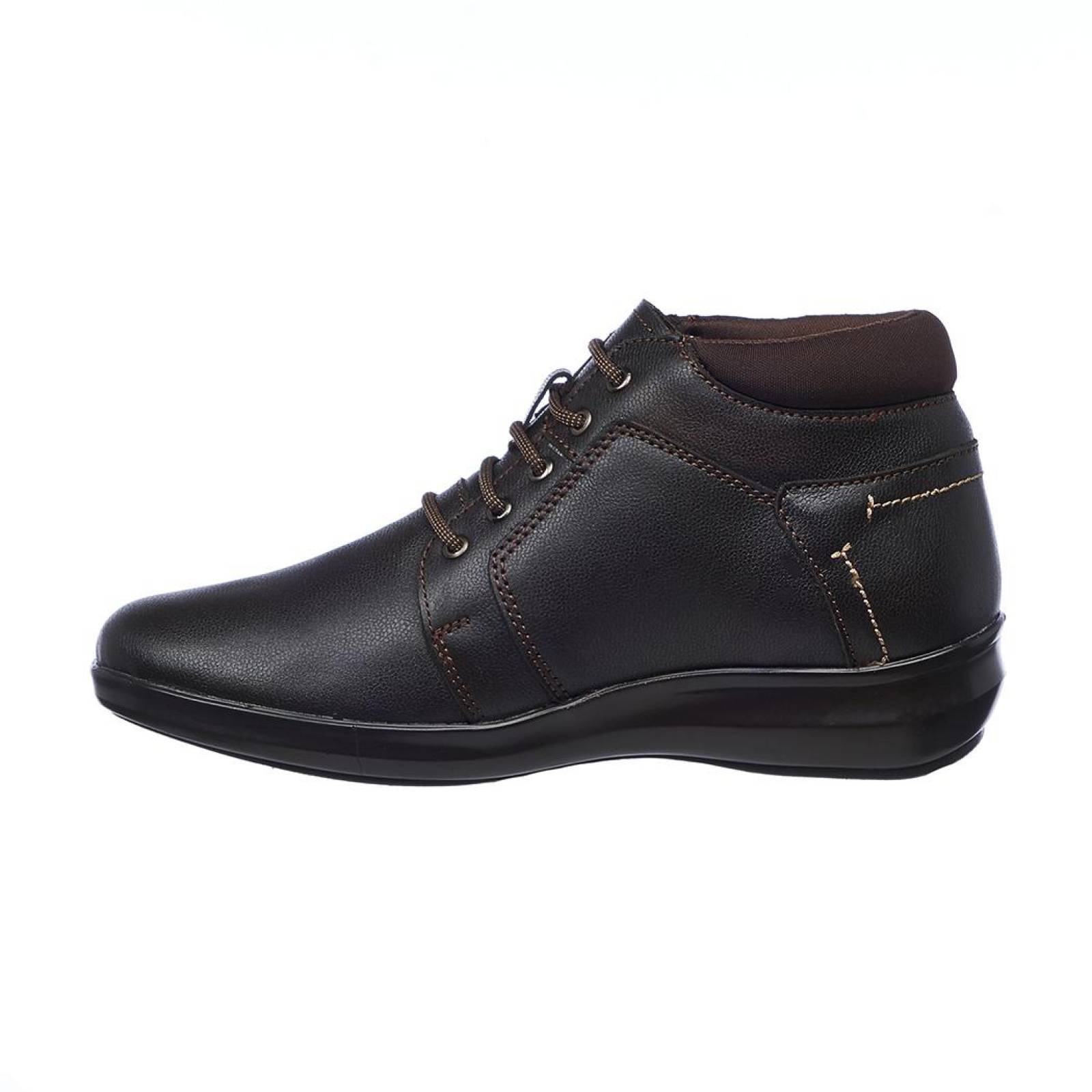 Botín Mujer Moda Casual Urbano Cómodo Piel Café Chocolate Talón Acojinado Suave 055D16 