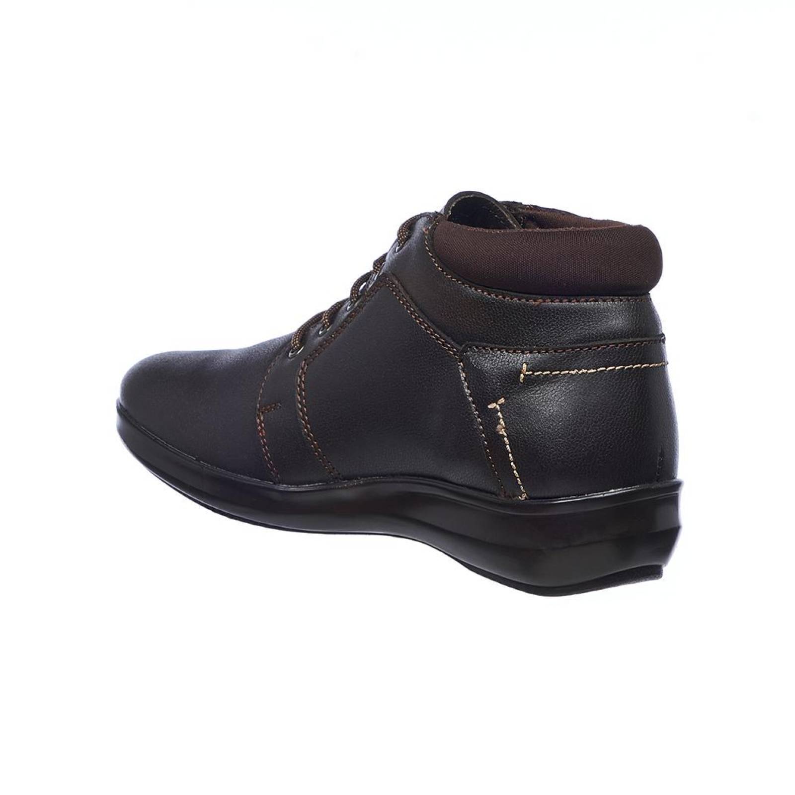 Botín Mujer Moda Casual Urbano Cómodo Piel Café Chocolate Talón Acojinado Suave 055D16 