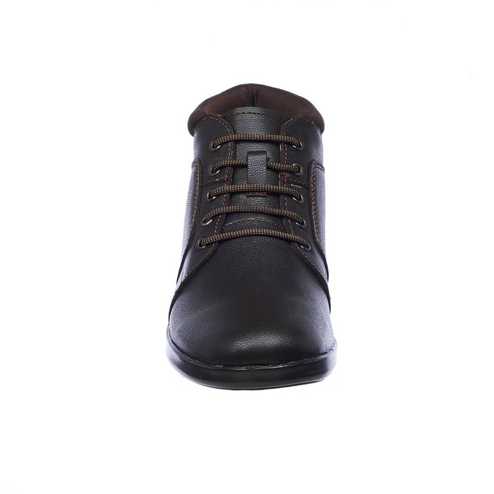 Botín Mujer Moda Casual Urbano Cómodo Piel Café Chocolate Talón Acojinado Suave 055D16 