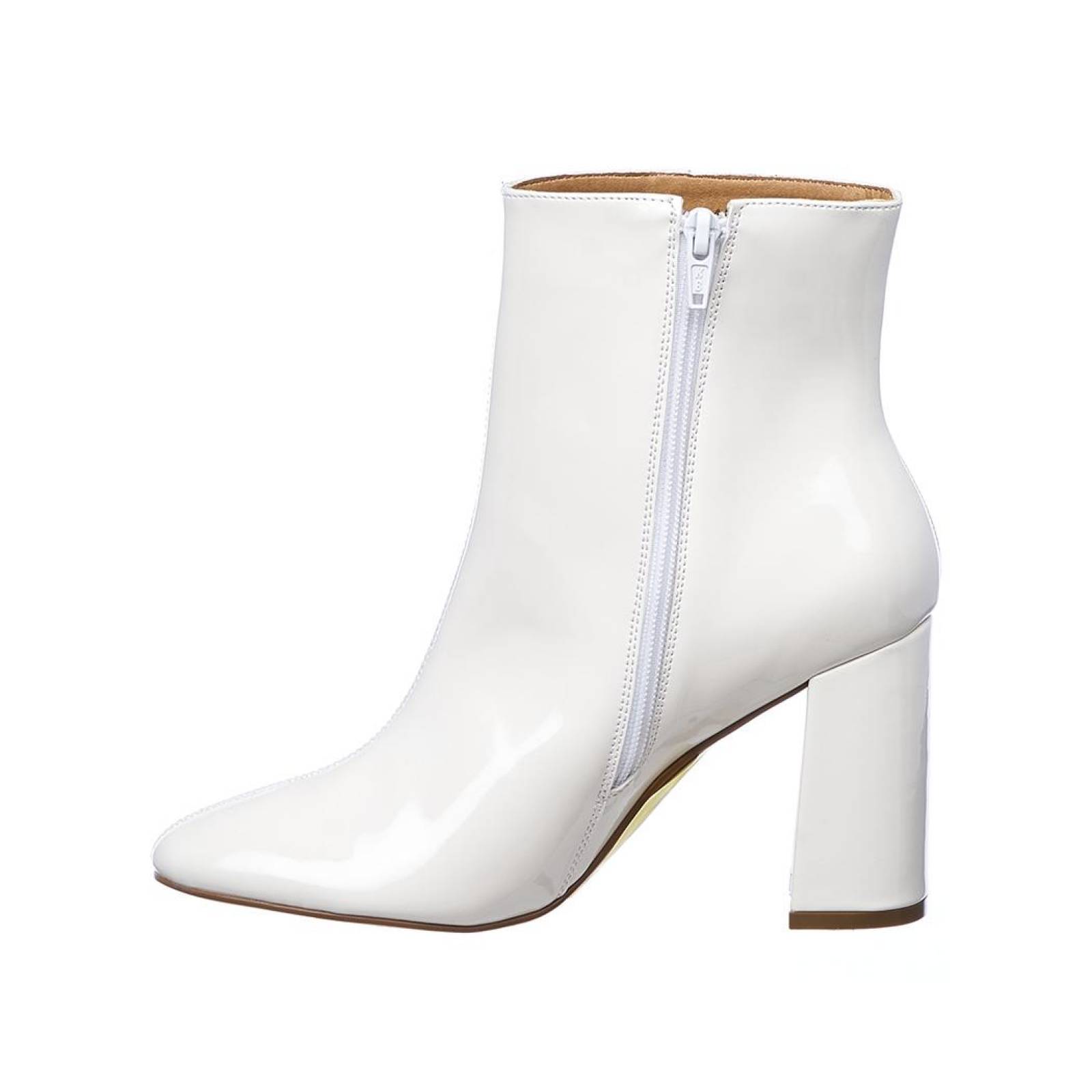 Botines Para Mujer Lisos Básicos Charol Blancos Moda Casual Juvenil 040D1Z