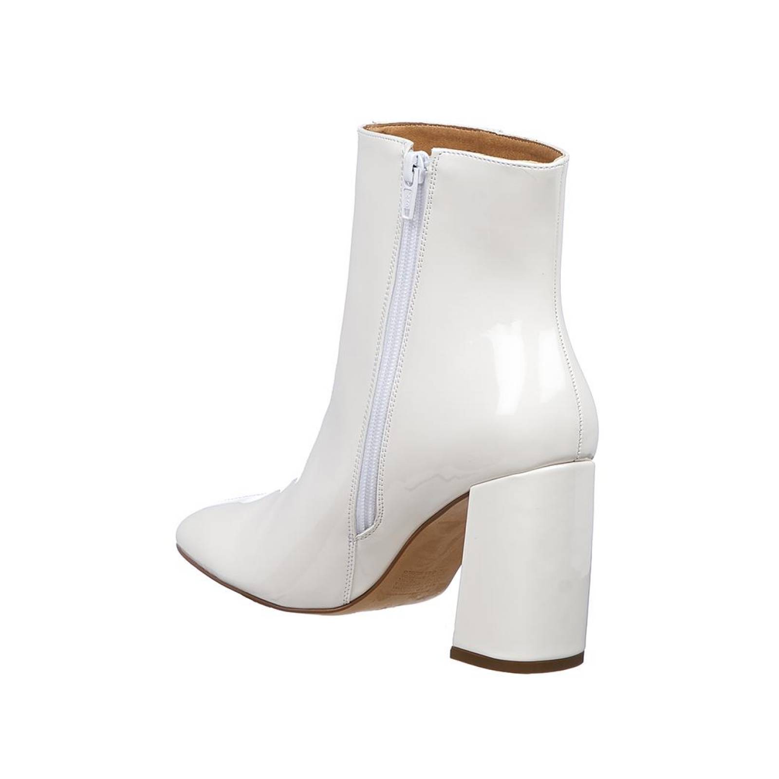 Botines Para Mujer Lisos Básicos Charol Blancos Moda Casual Juvenil 040D1Z