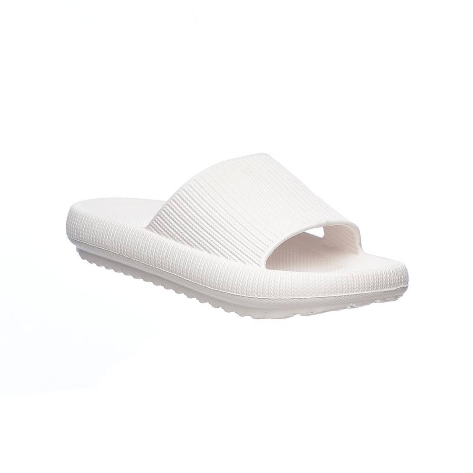 Sandalias Slide Para Mujer De Descanso Full Plastic Blanco 