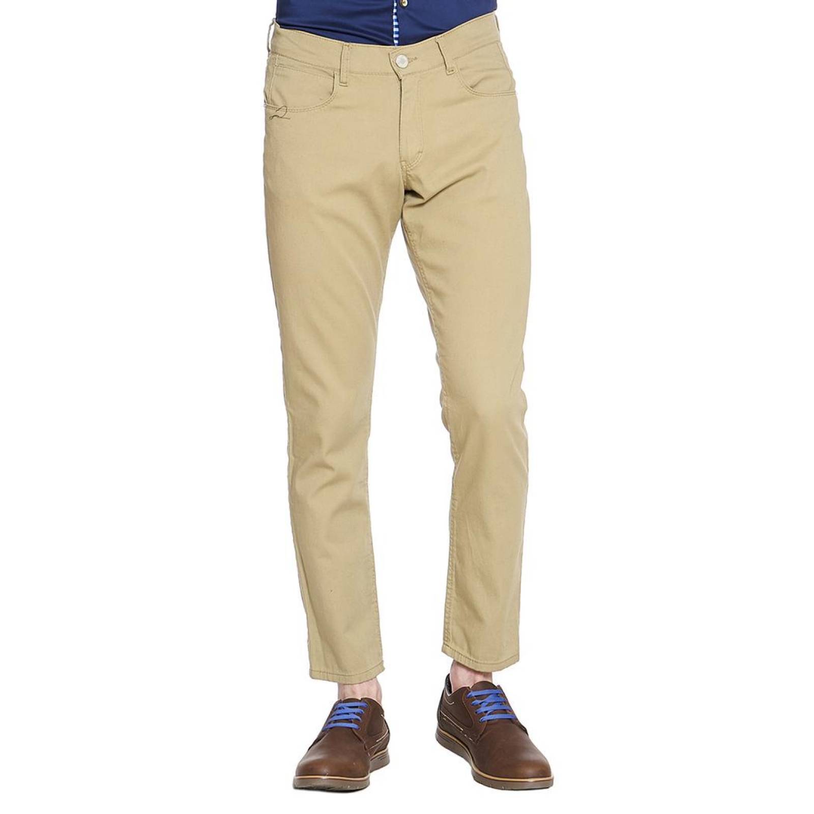Pantalón De Vestir Casual Formal Para Hombre Arena Con Bolsas 770228 