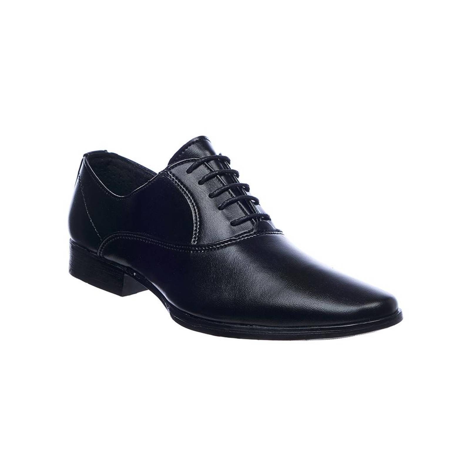 Zapatos De Vestir Formal Básicos Lisos Para Hombre Tipo Piel Negro 034C14 