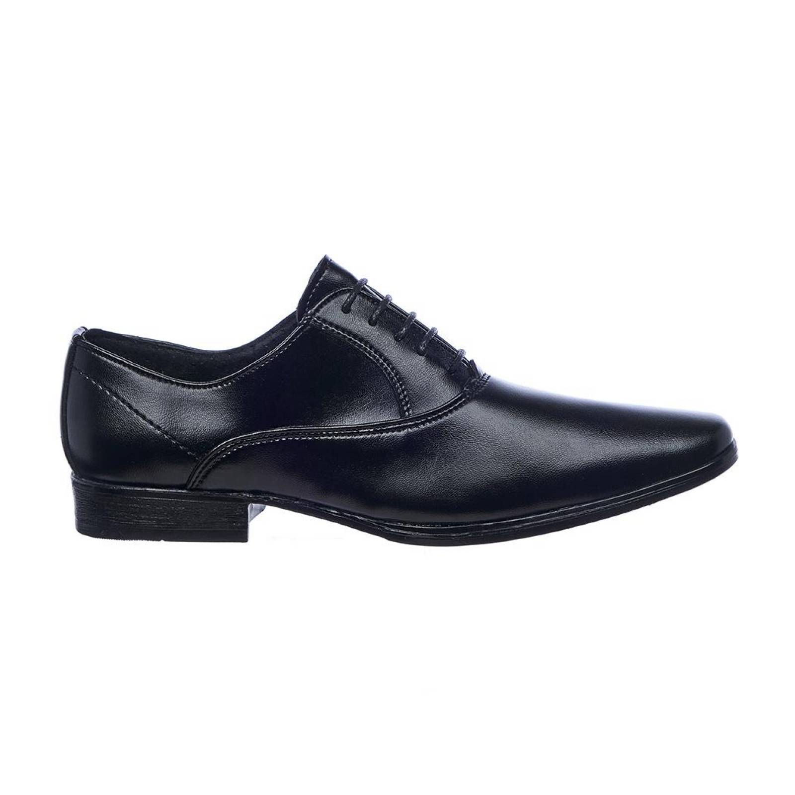 Zapatos De Vestir Formal Básicos Lisos Para Hombre Tipo Piel Negro 034C14 