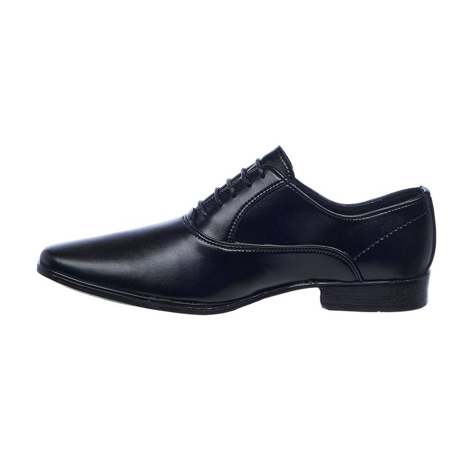 Zapatos De Vestir Formal Básicos Lisos Para Hombre Tipo Piel Negro 034C14 