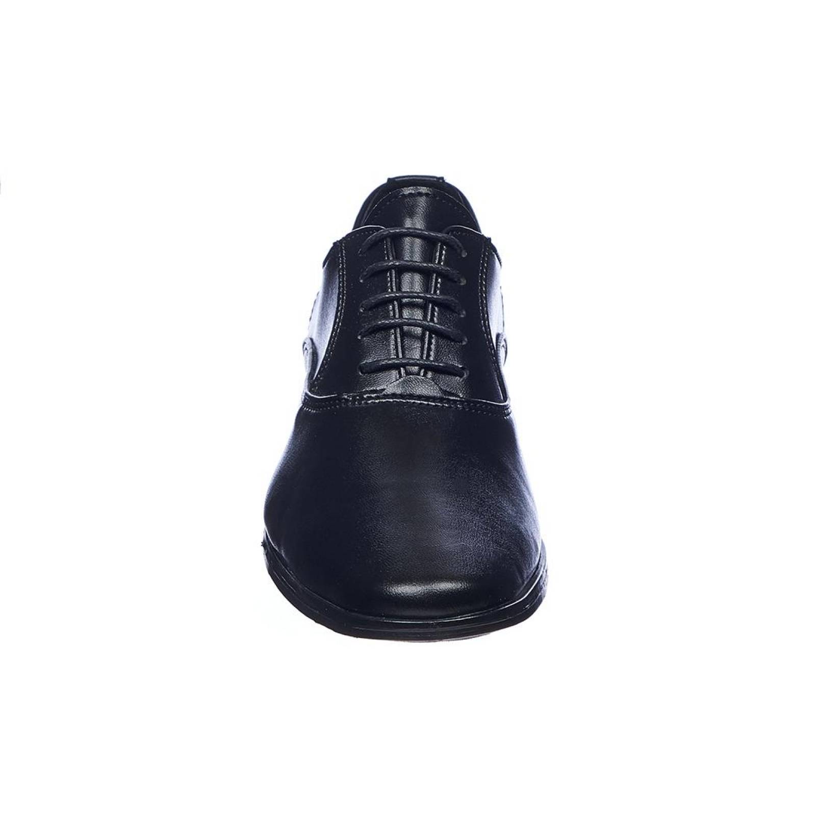 Zapatos De Vestir Formal Básicos Lisos Para Hombre Tipo Piel Negro 034C14 