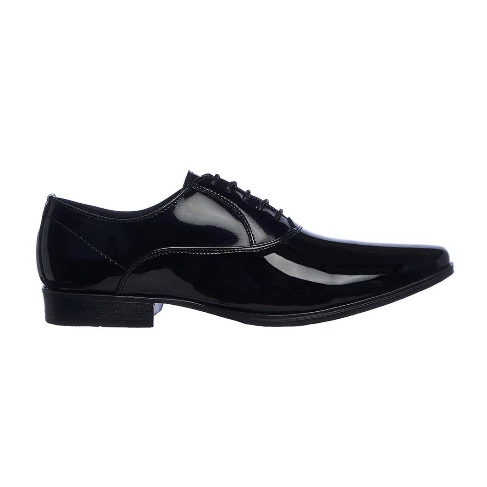 Zapatos Oxford Para Hombre De Vestir Formales Lisos Charol Negros 034C13 