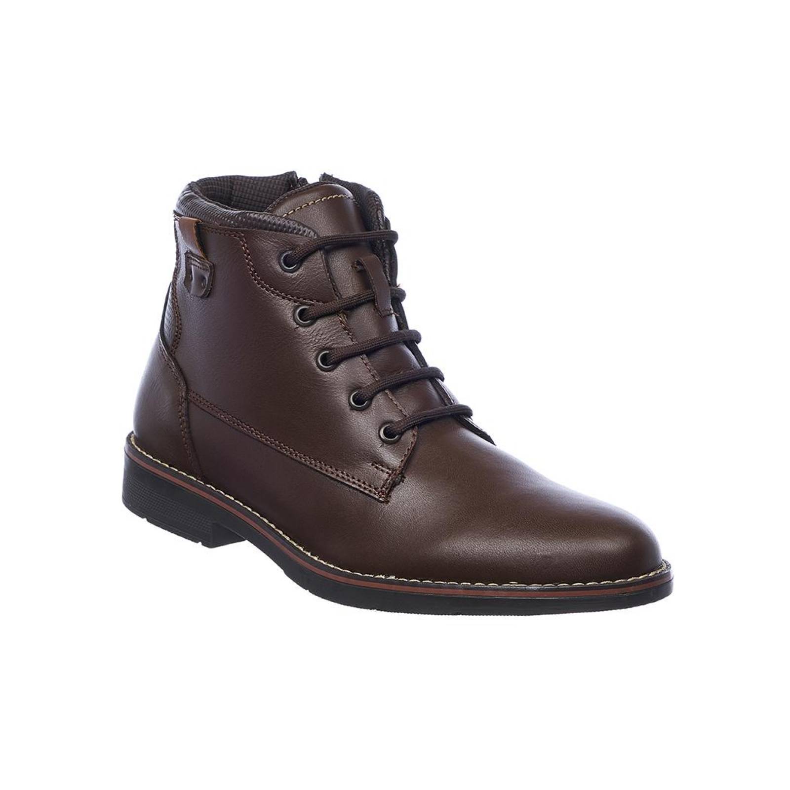 Botines Para Hombre Casuales En Piel Color Café Cómodos 055C1L 