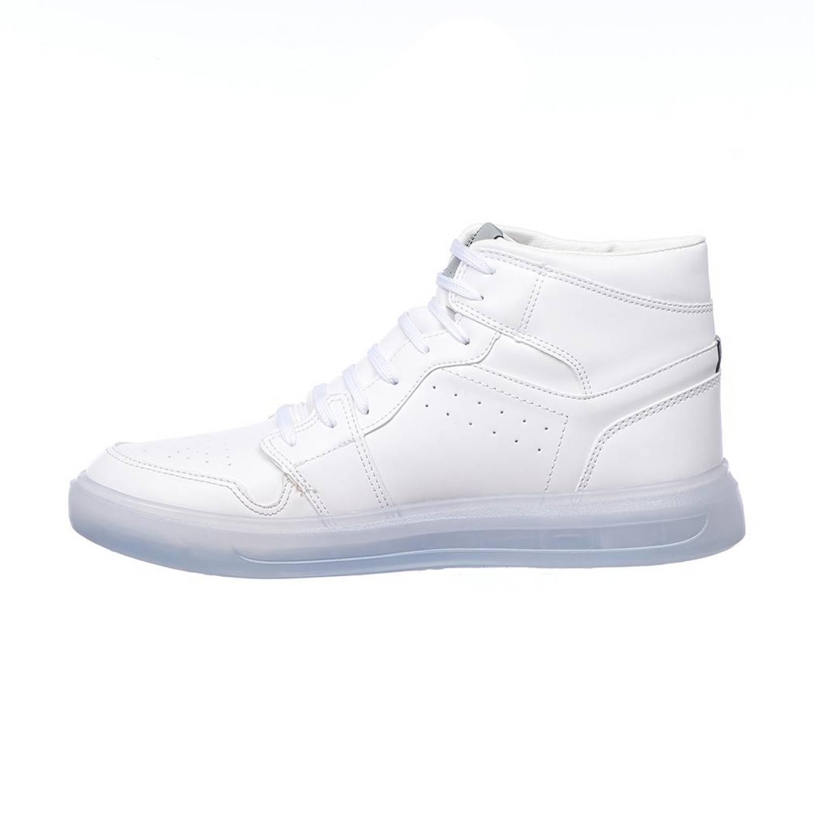 Tenis Casual Hombre Tipo Bota Suela Ligera Cómodo Suave Moda Urbana Tipo Piel Blanco 024C2J 