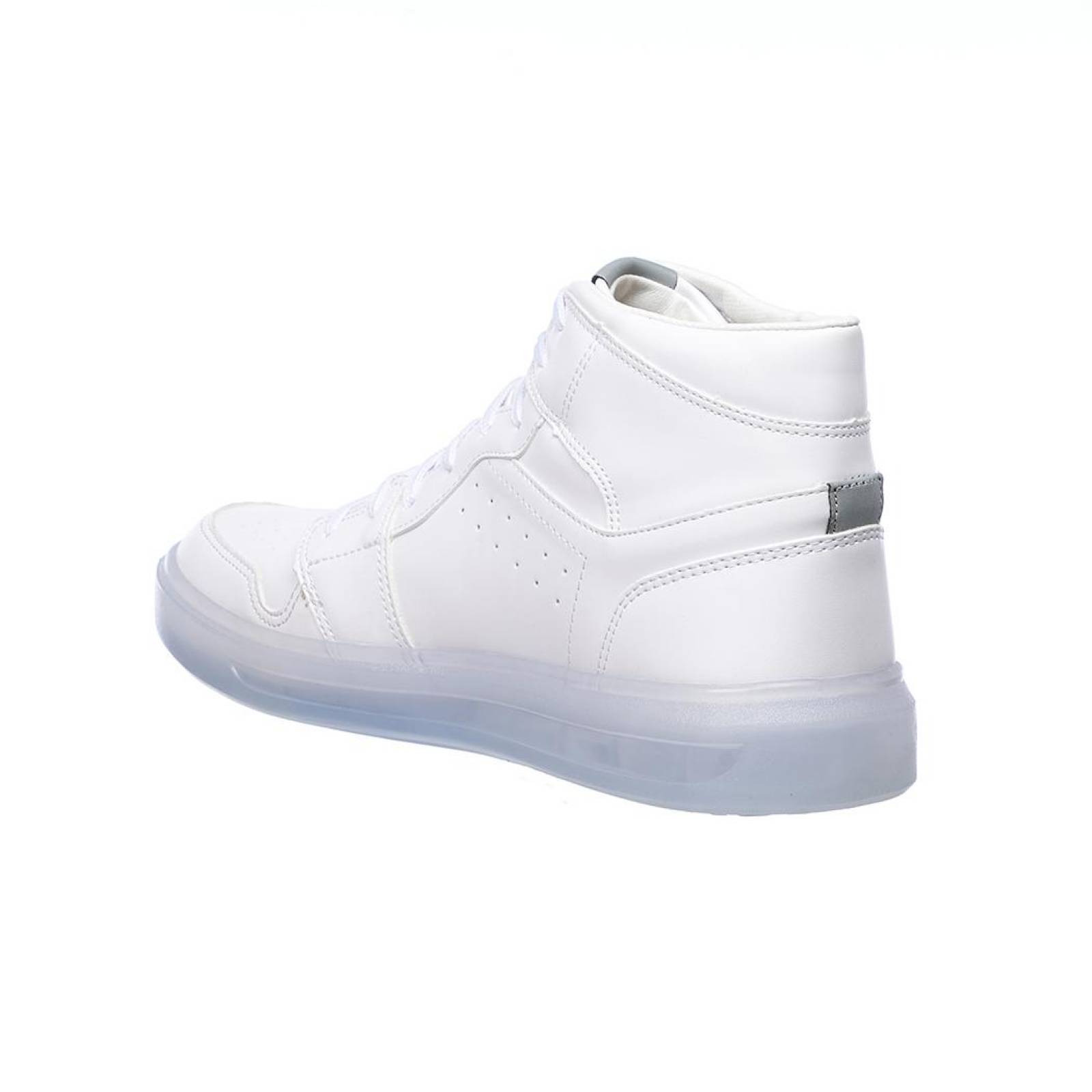 Tenis Casual Hombre Tipo Bota Suela Ligera Cómodo Suave Moda Urbana Tipo Piel Blanco 024C2J 