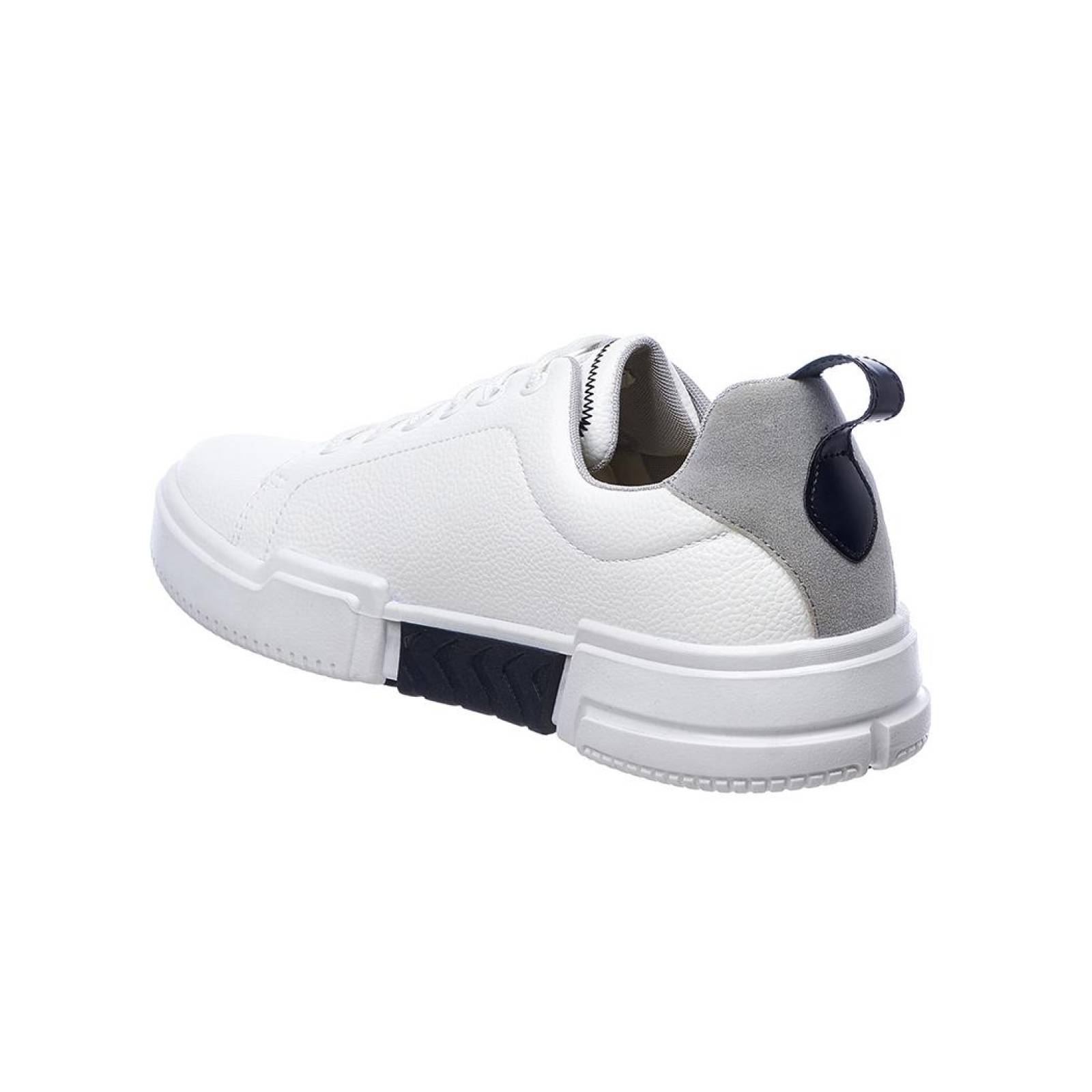 Tenis Sneaker Hombre Moda Casual Urbano Ligero Cómodo Suave Tipo Piel Blanco 024C3D 