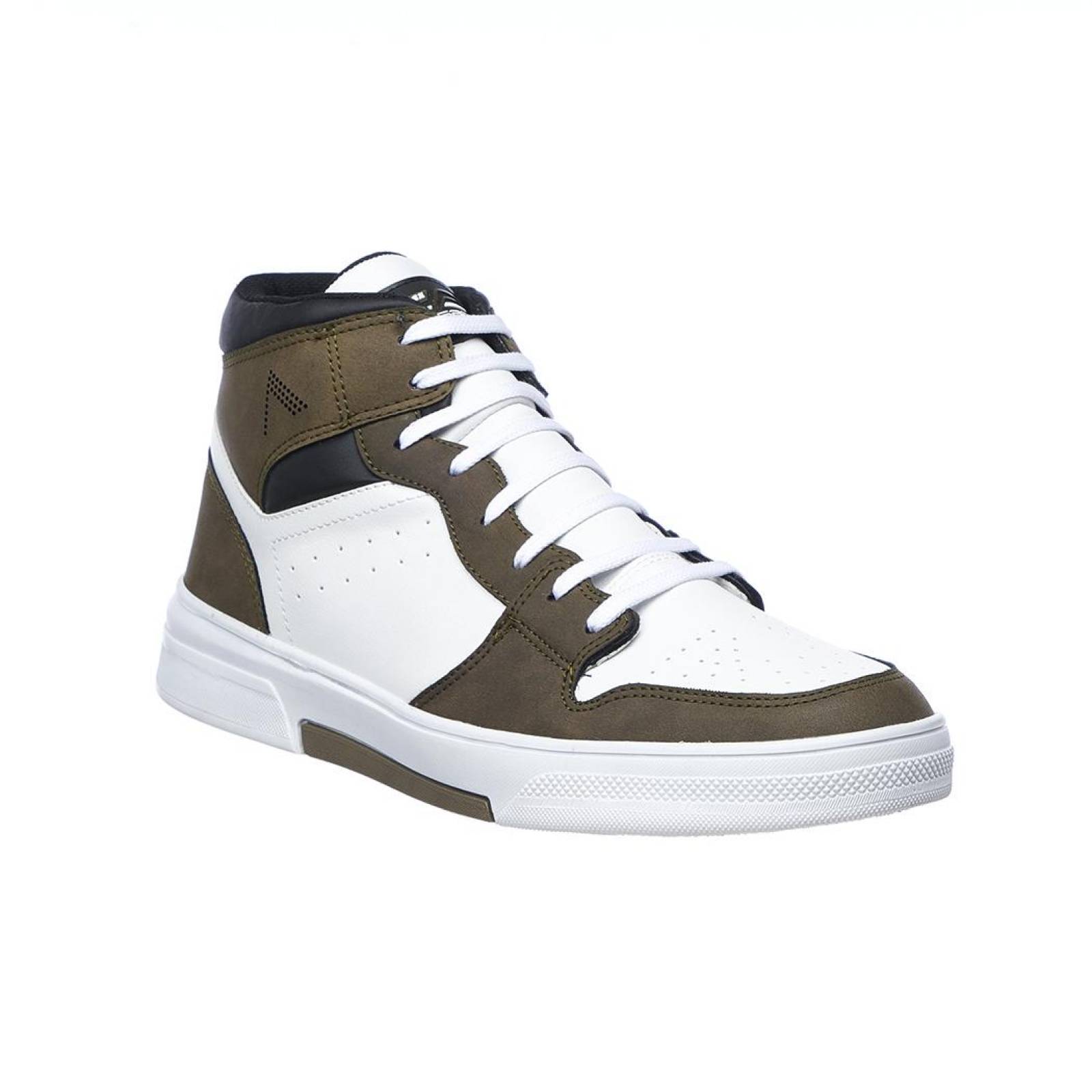 Tenis Tipo Bota Hombre Moda Casual Urbano Cómodo Tipo Piel Verde Blanco Cómodo 024C2D 