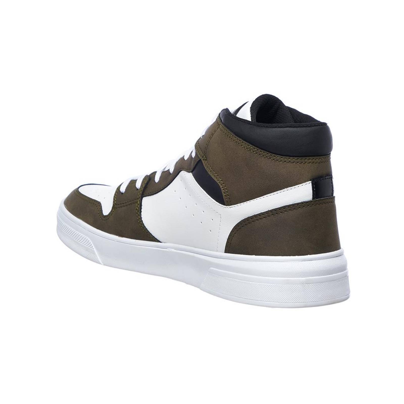 Tenis Tipo Bota Hombre Moda Casual Urbano Cómodo Tipo Piel Verde Blanco Cómodo 024C2D 