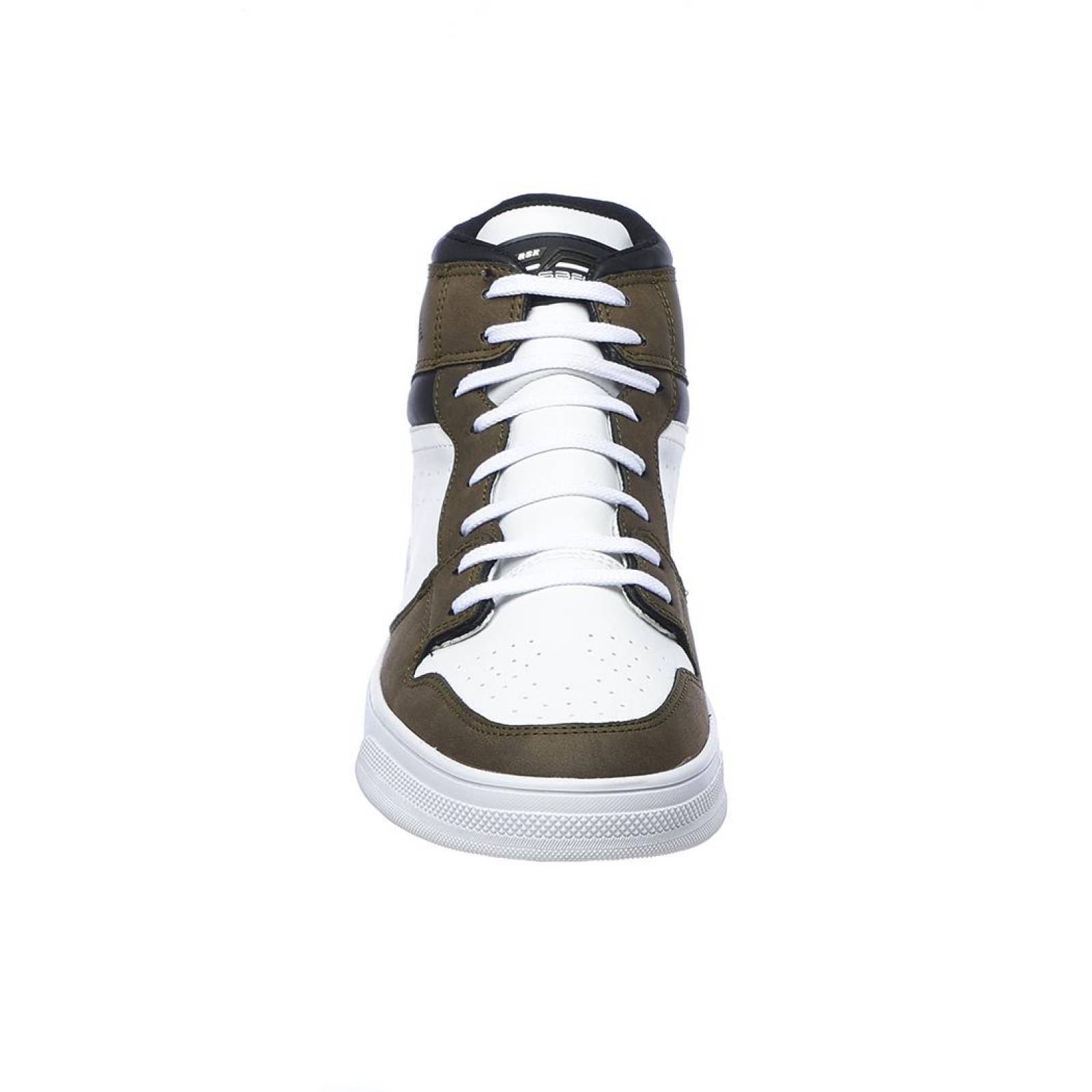 Tenis Tipo Bota Hombre Moda Casual Urbano Cómodo Tipo Piel Verde Blanco Cómodo 024C2D 