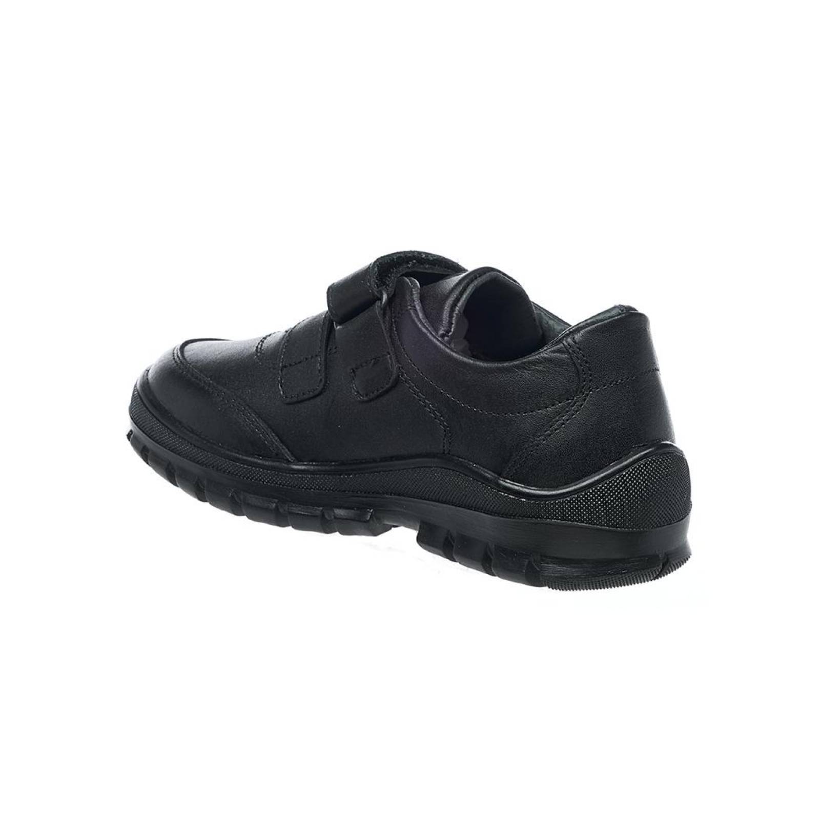 Zapatos Escolares Para Niños Juvenil Con Velcro Piel Color Negro Casuales 131N15 