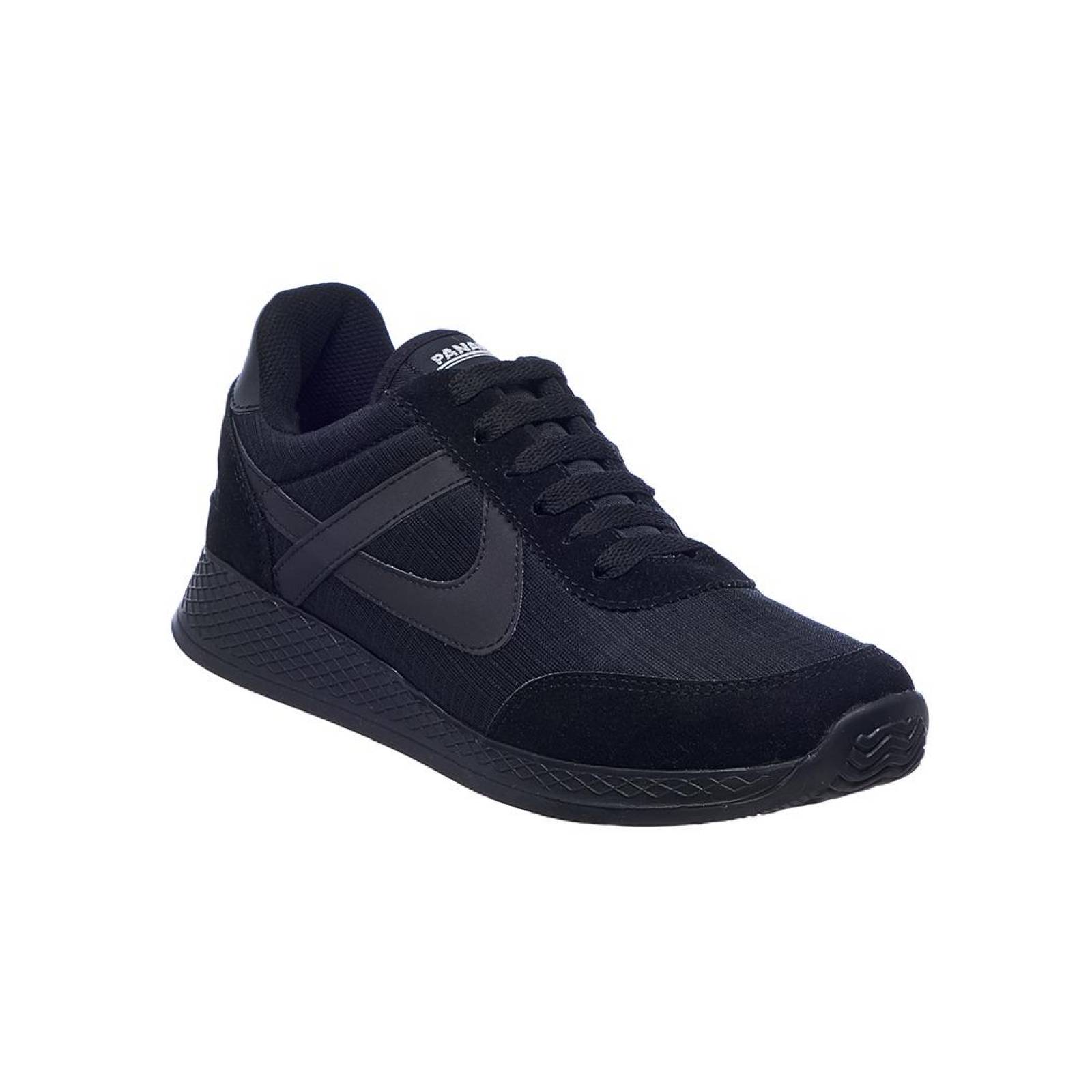 Tenis Panam Hombre Moda Casual Básico Deportivo Cómodo Suave Textil Negro Agujeta 126C1X